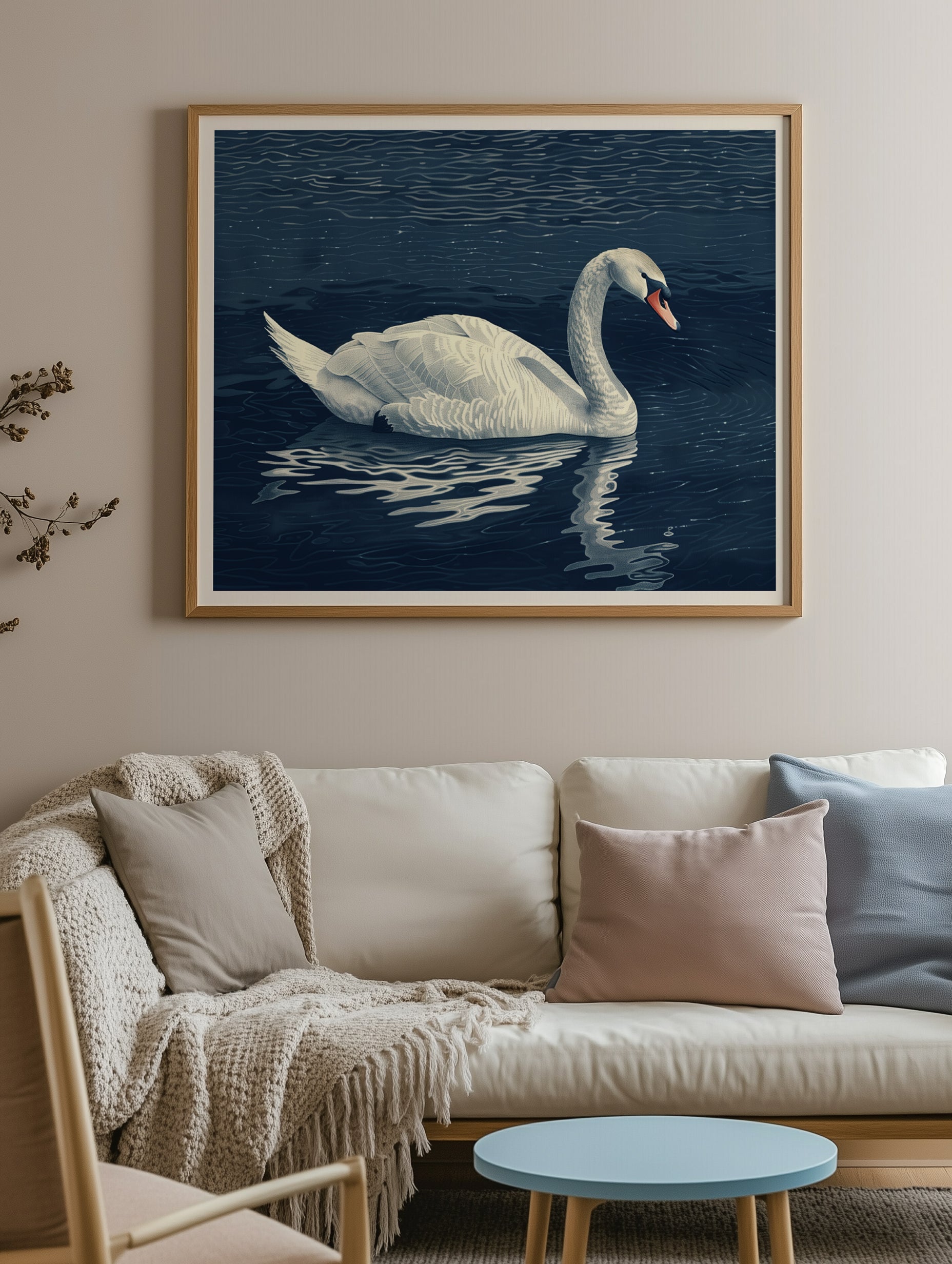 Cygne serein sur des eaux calmes