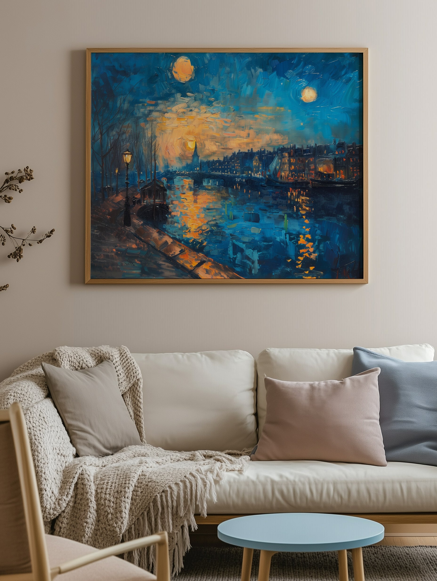 Sternennacht Stadtbild Druck