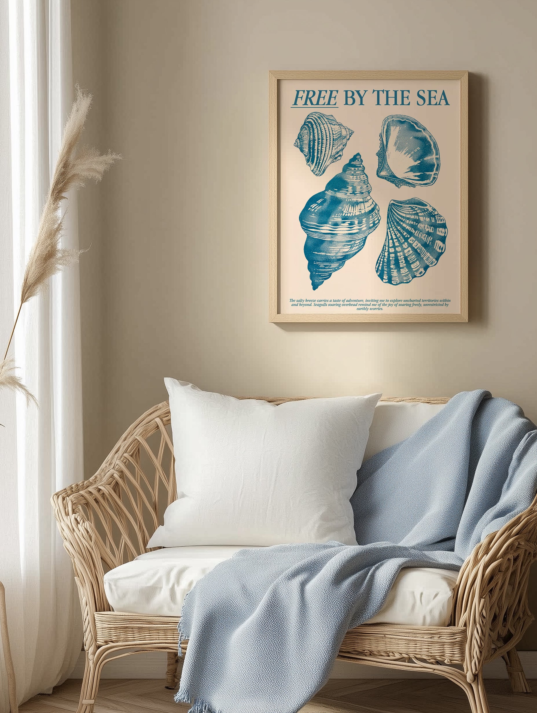 Free by the Sea Shell Art Print
