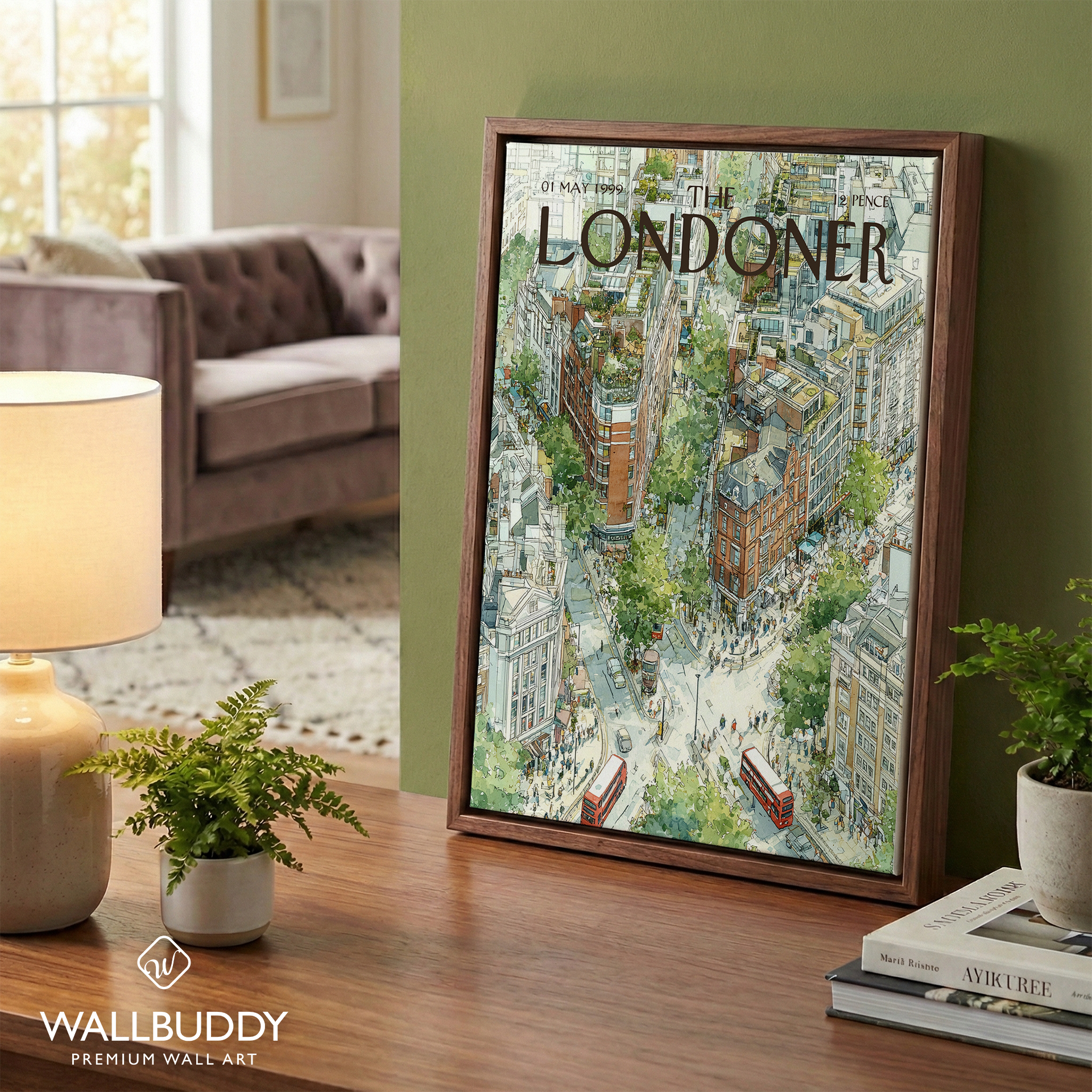 The Londoner Poster: London City Street Illustration | Travel Wall Art Decor