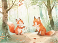 Playful Foxes Print