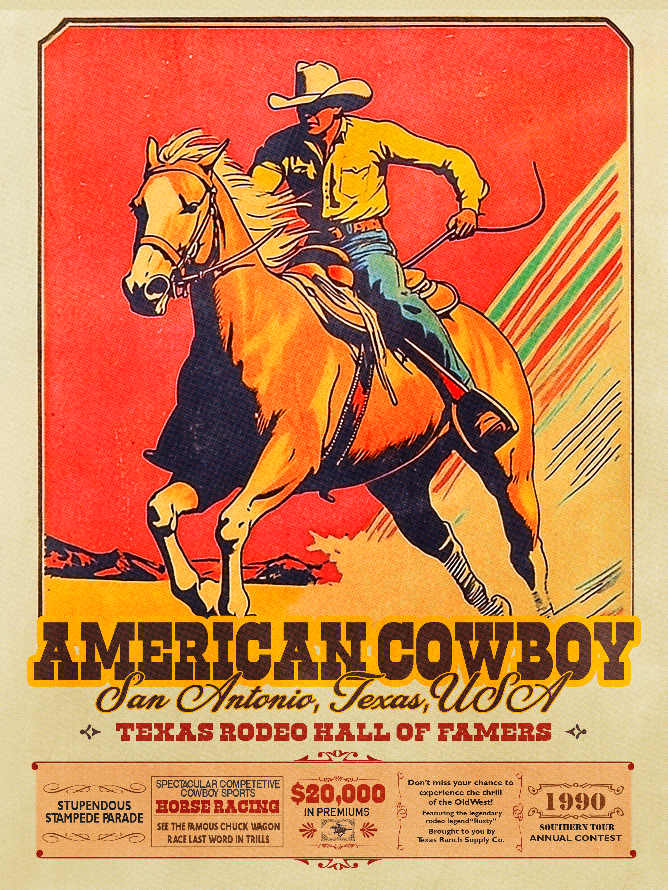 Amerikanischer Cowboy-Druck