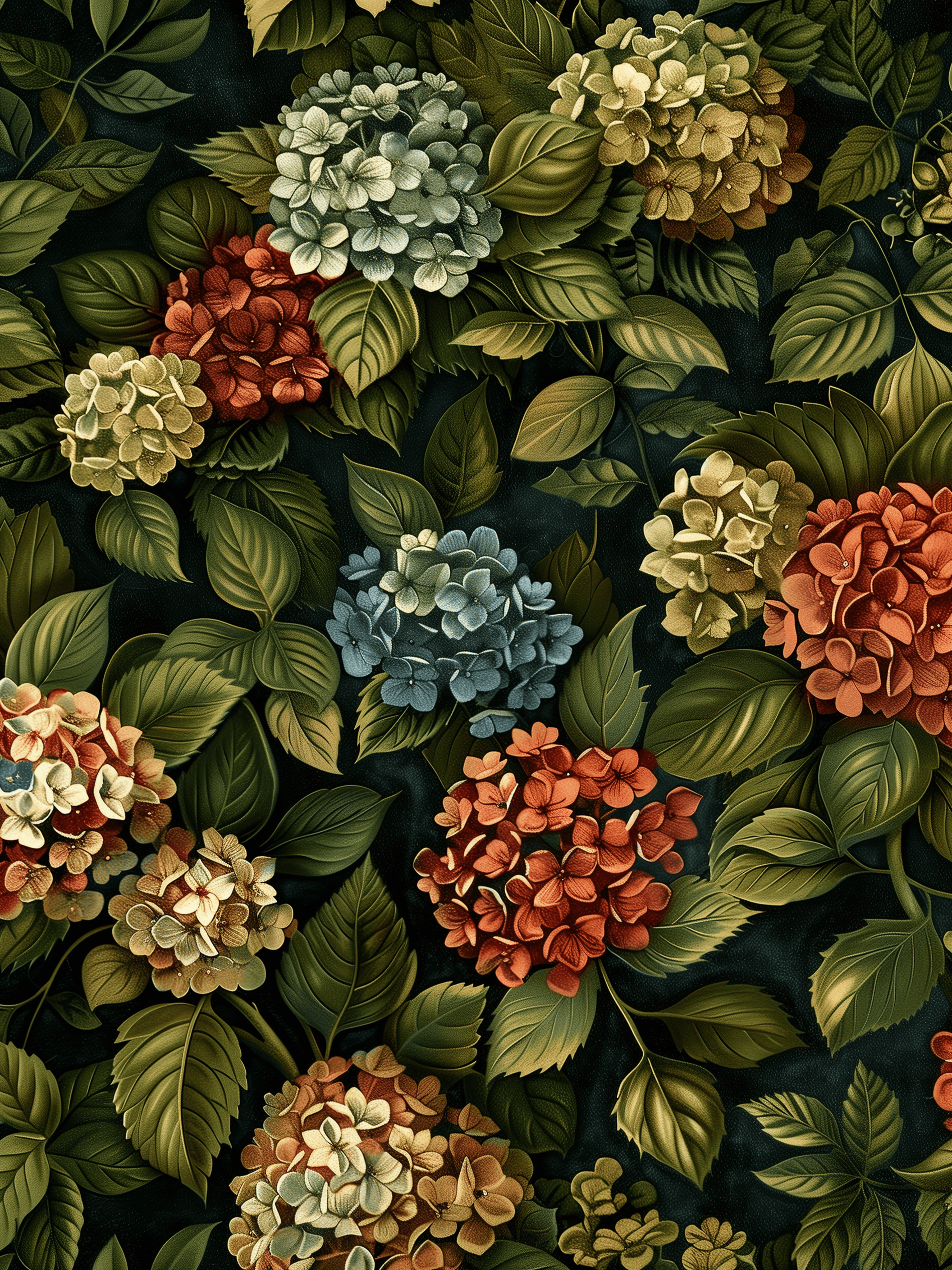 Botanical Hydrangeas Print