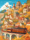 Autumn Village Print