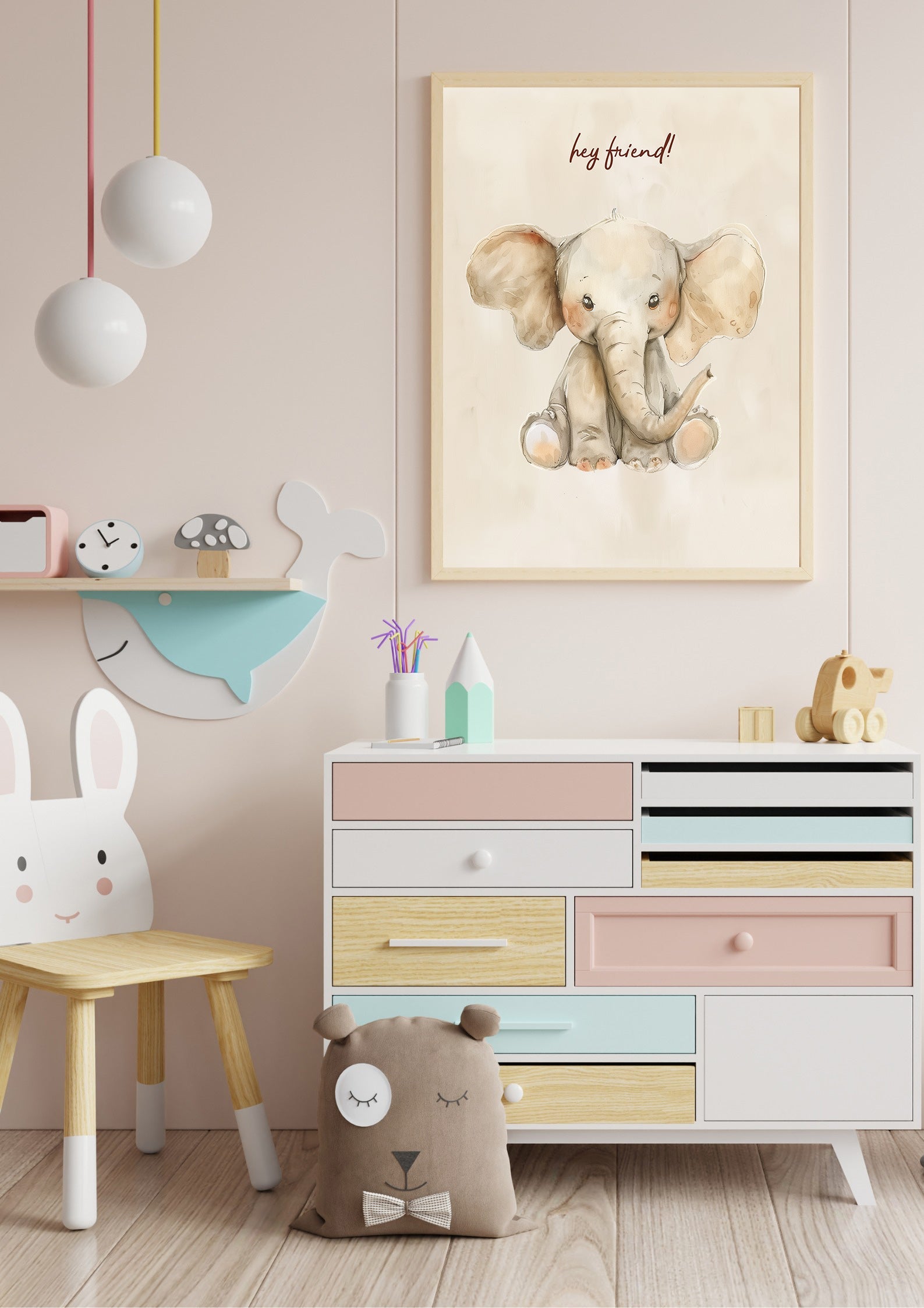 Elephant Hug Print