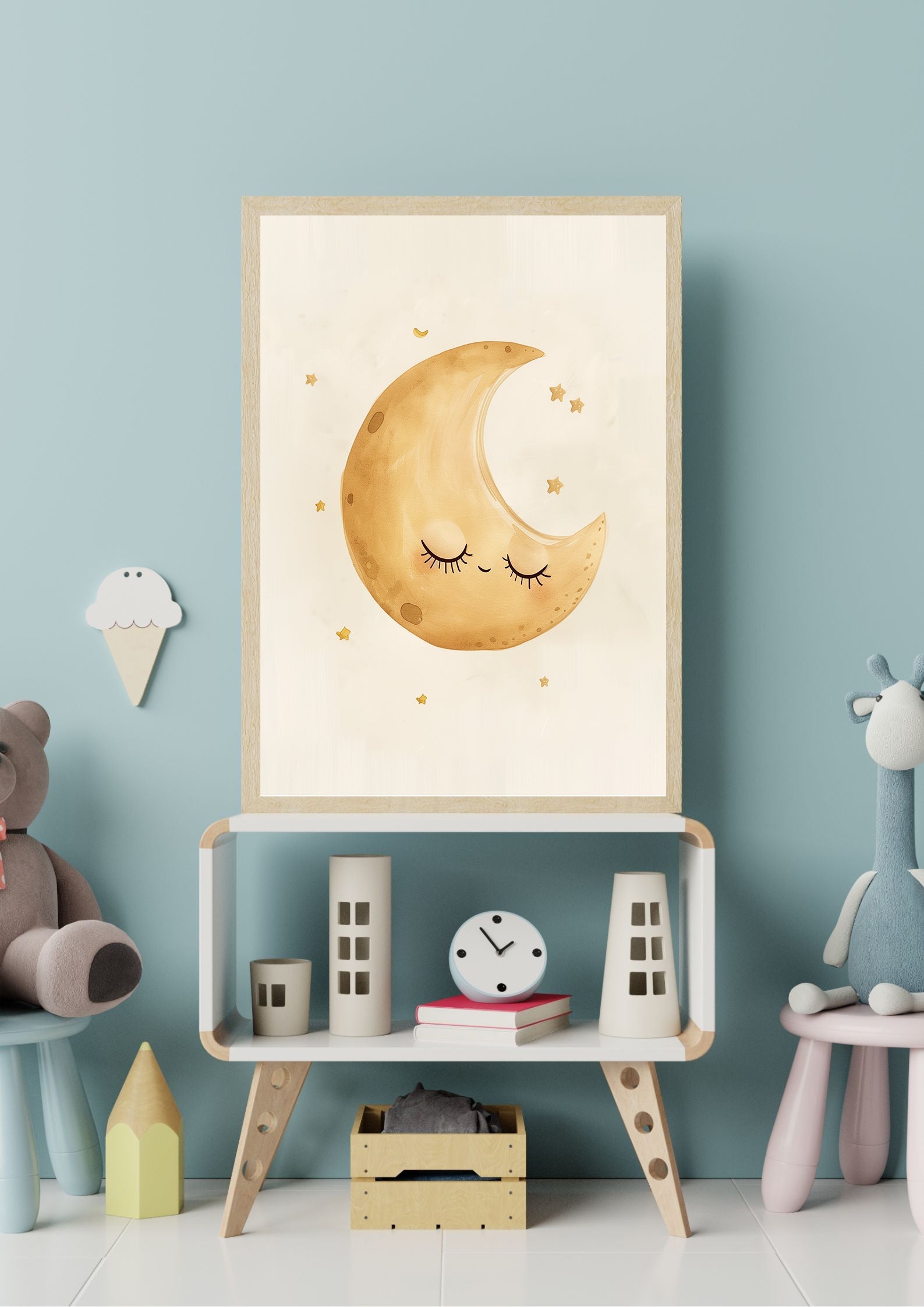 Sleepy Moon Print