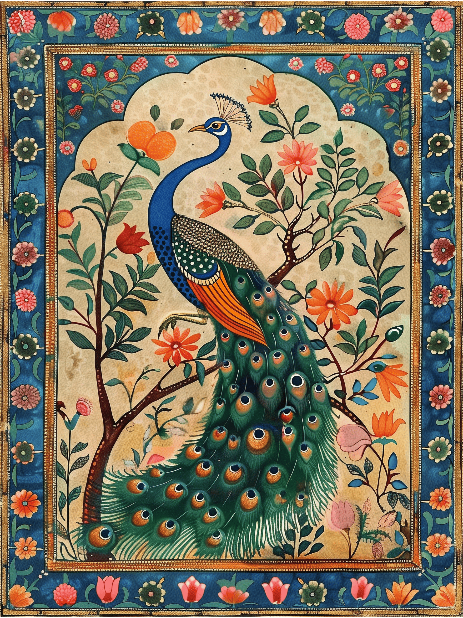 Peacock Garden Print