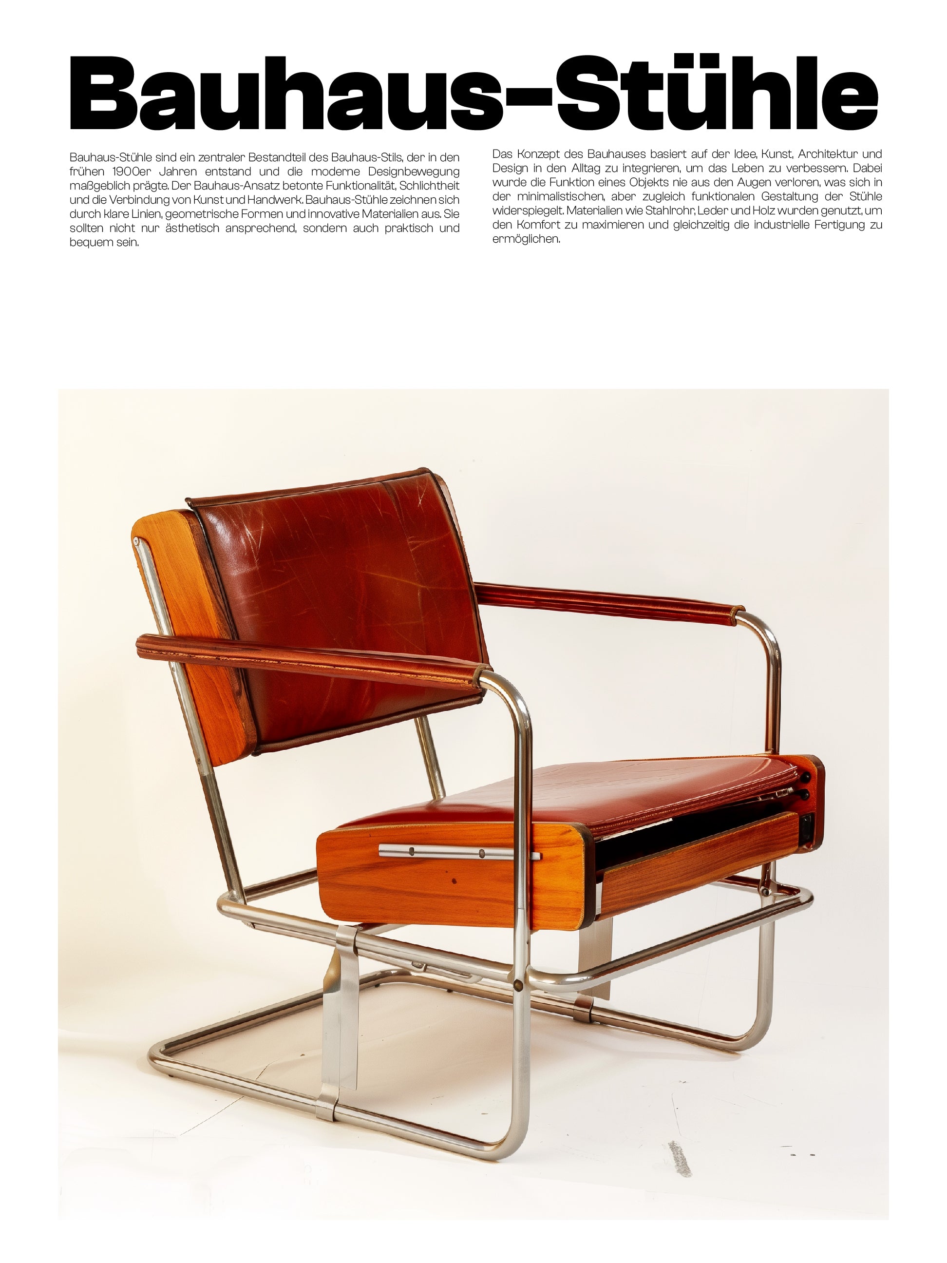 Bauhaus-Stühle Poster – Classic Chair Design Tribute in Modernist Form – Bauhaus-Inspired Print