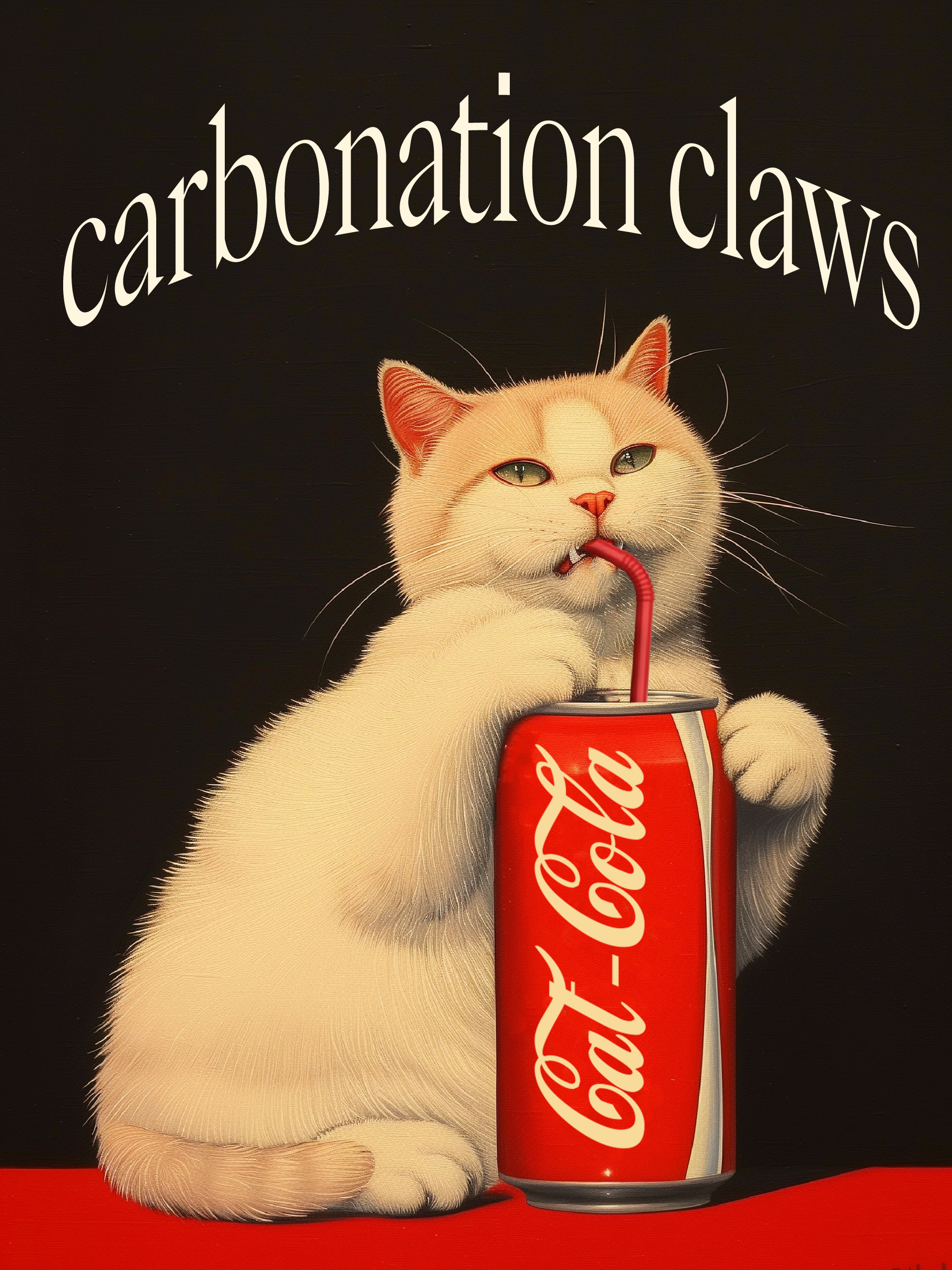 Carbonation Claws Cat Poster – Retro Soda Can Art Print