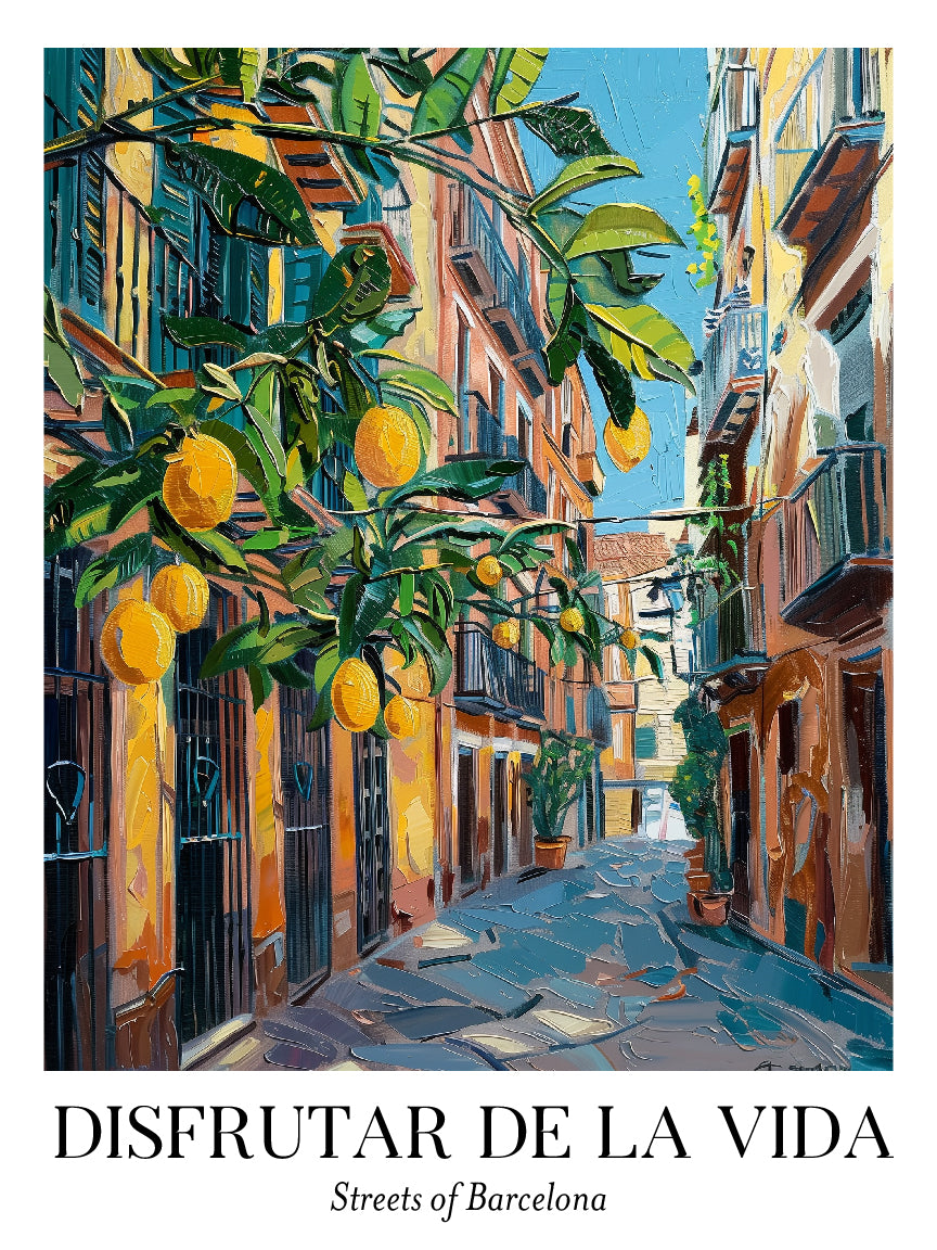 Barcelona Streets and Citrus Art