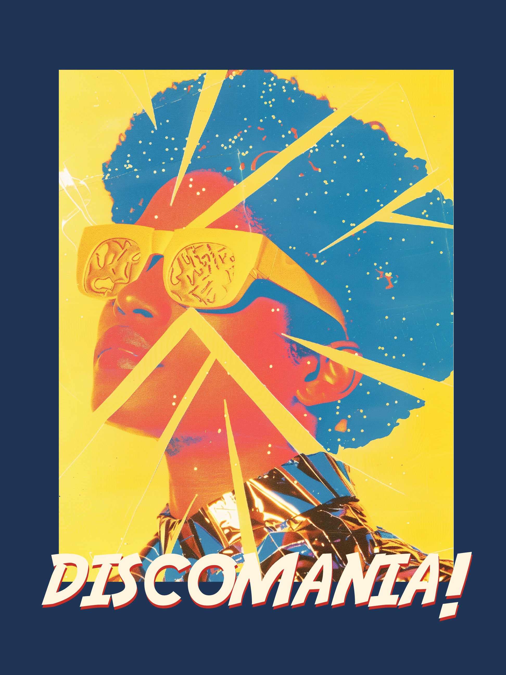 Discomania Wall Art – Retro Pop Culture Poster – Bold Neon Statement Print