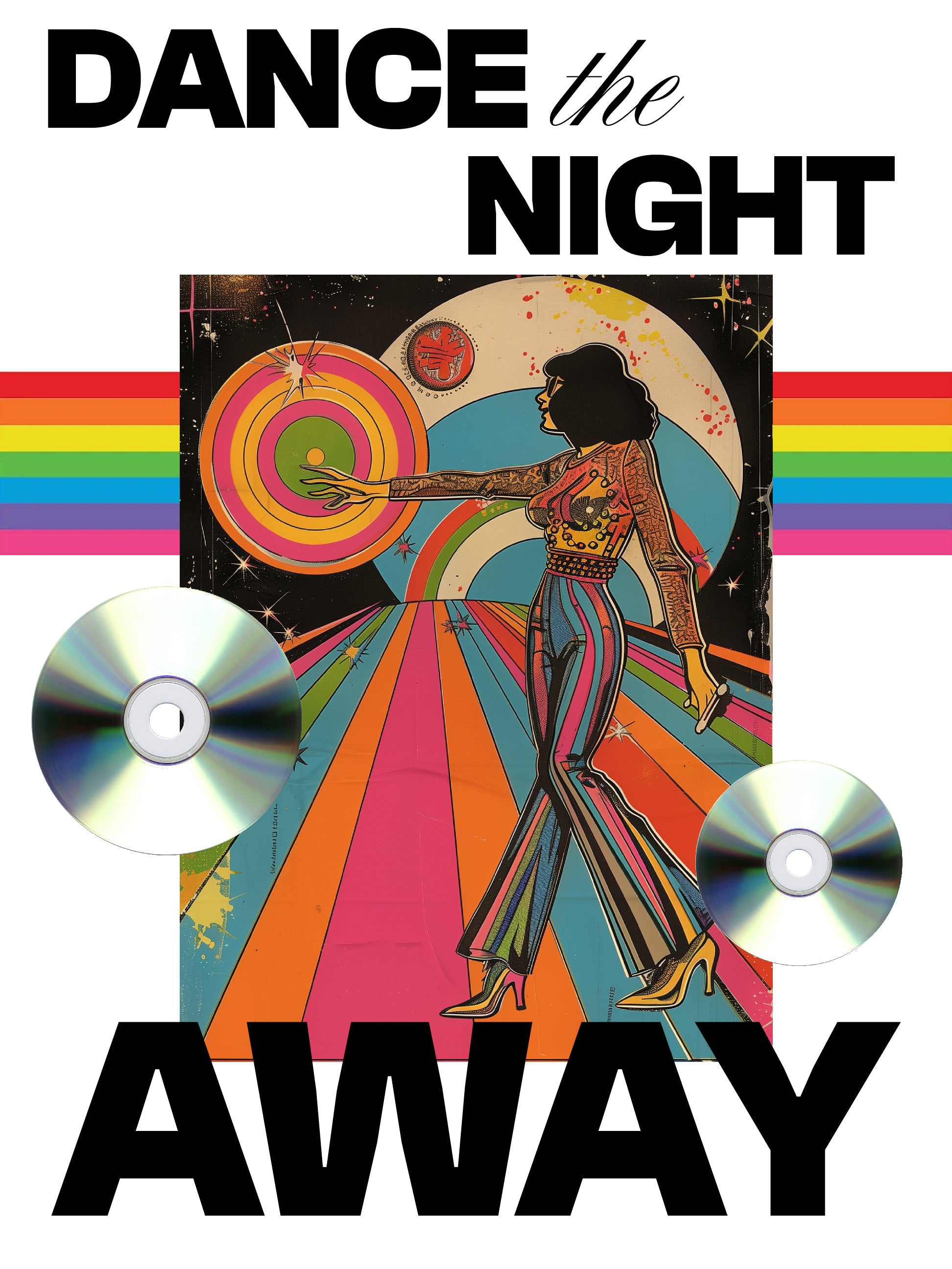 Dance the Night Away – Retro Disco Poster – 70s Style Art Print