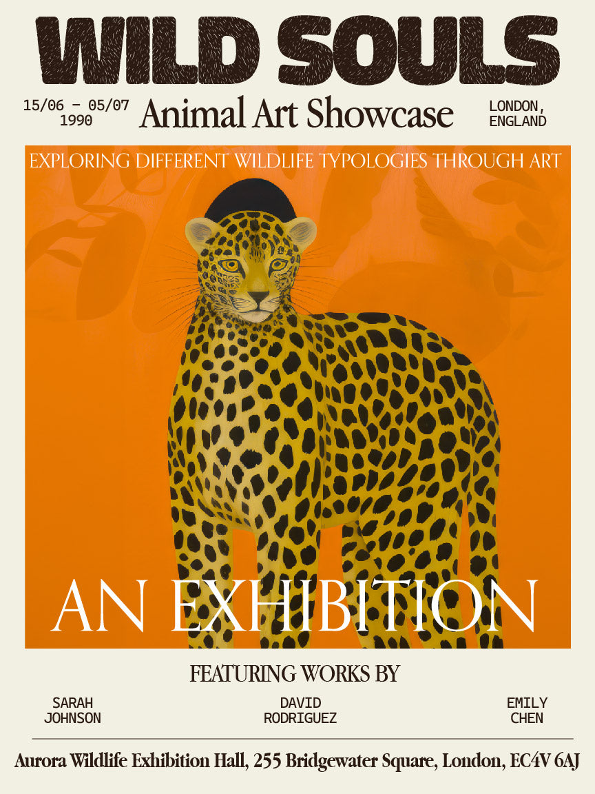 Cheetah Wall Art - 1990 London Wildlife Exhibition Poster