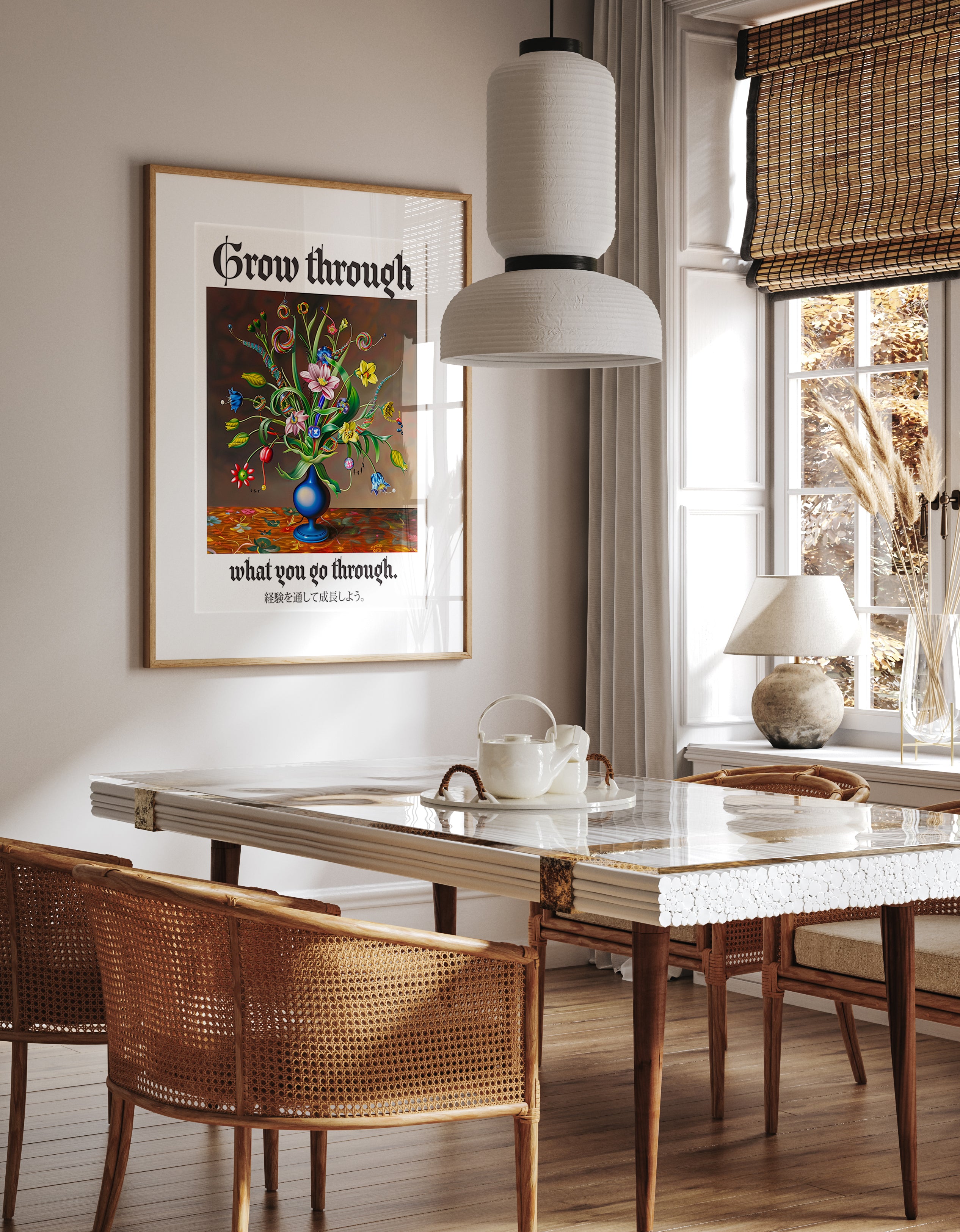 Grow Through What You Go Through – Surreal Floral Art Print