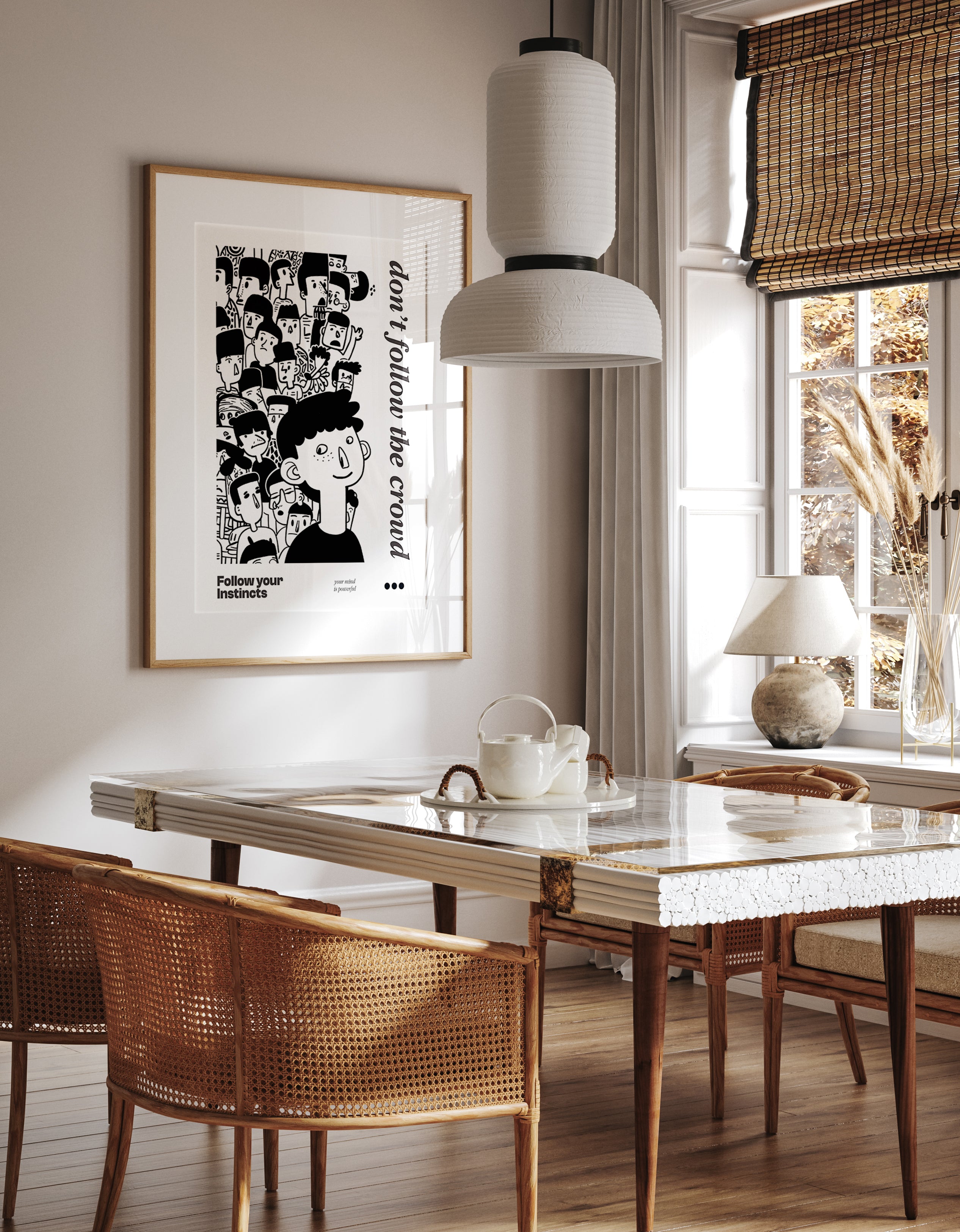 Don’t Follow the Crowd Poster – Bold Individuality Black and White Art Print