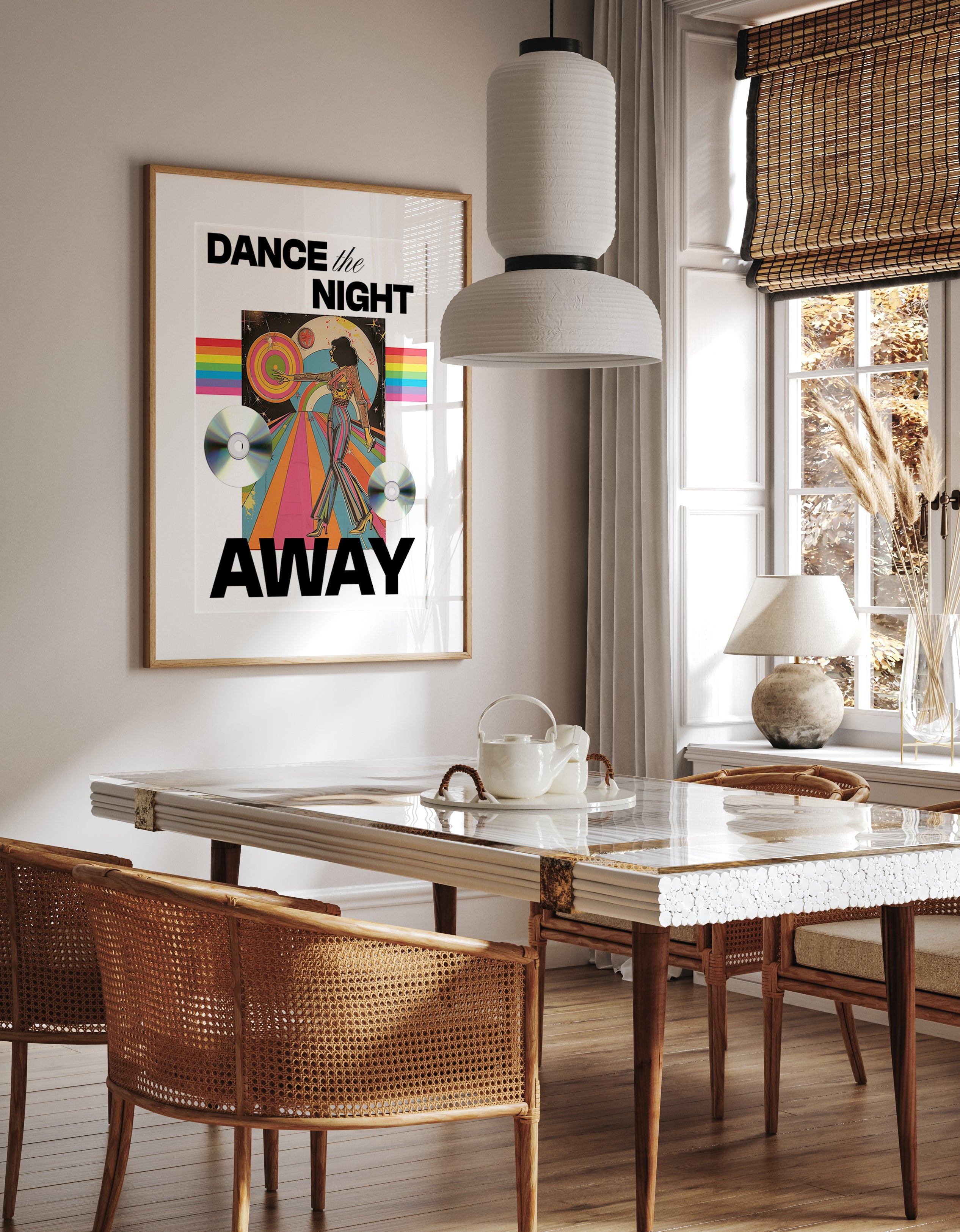 Dance the Night Away – Retro Disco Poster – 70s Style Art Print