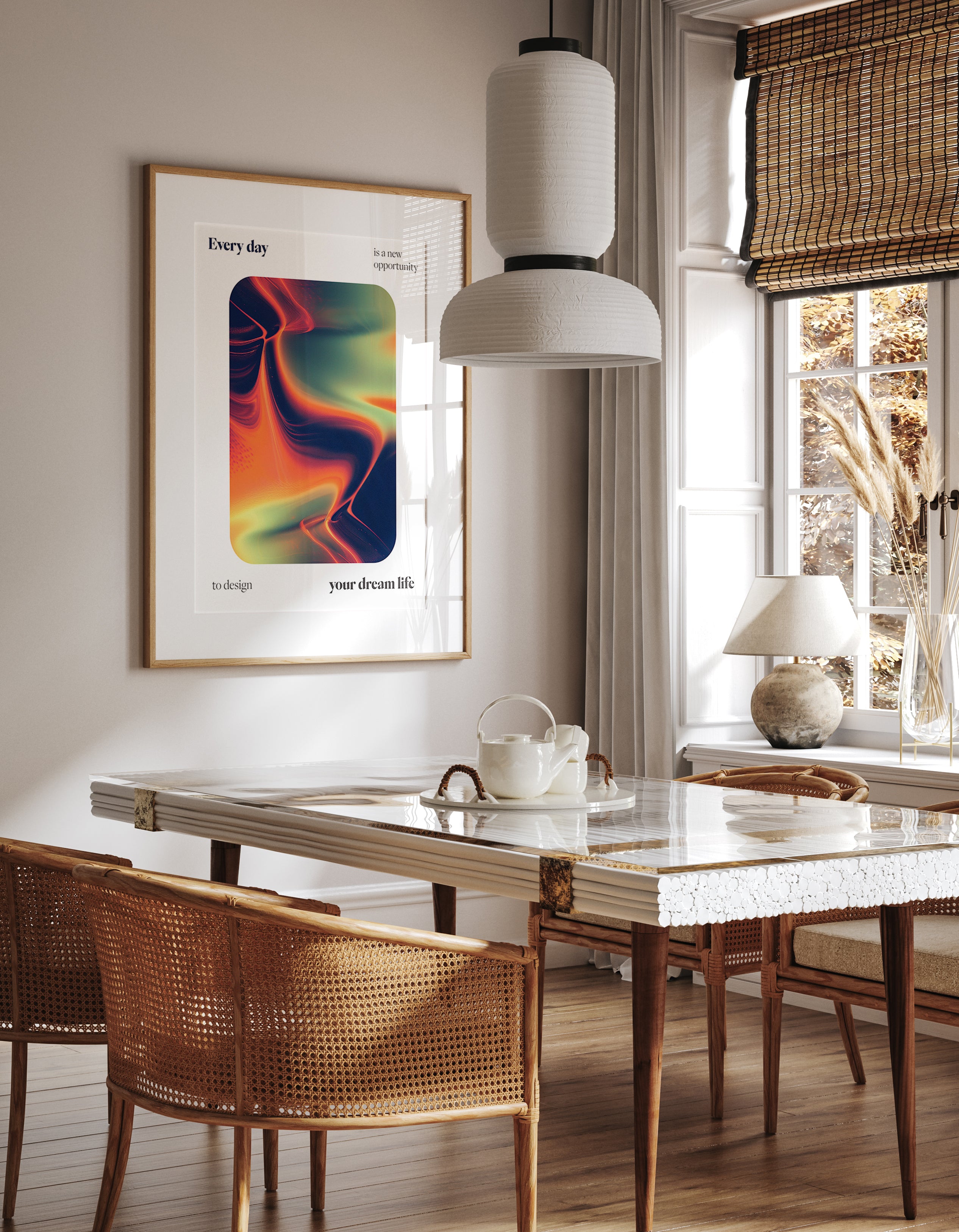 Design Your Dream Life Poster – Abstract Motivational Wall Art Print