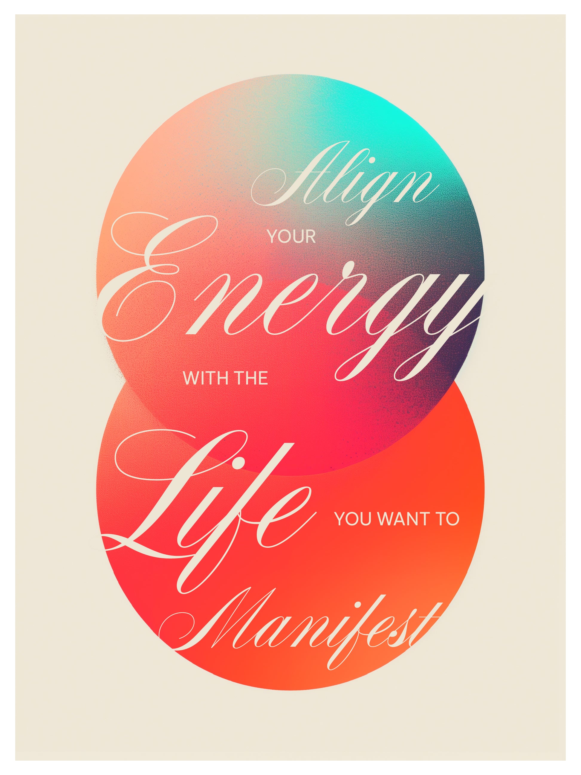 Manifestation Wall Art – Gradient Energy Quote Poster Print