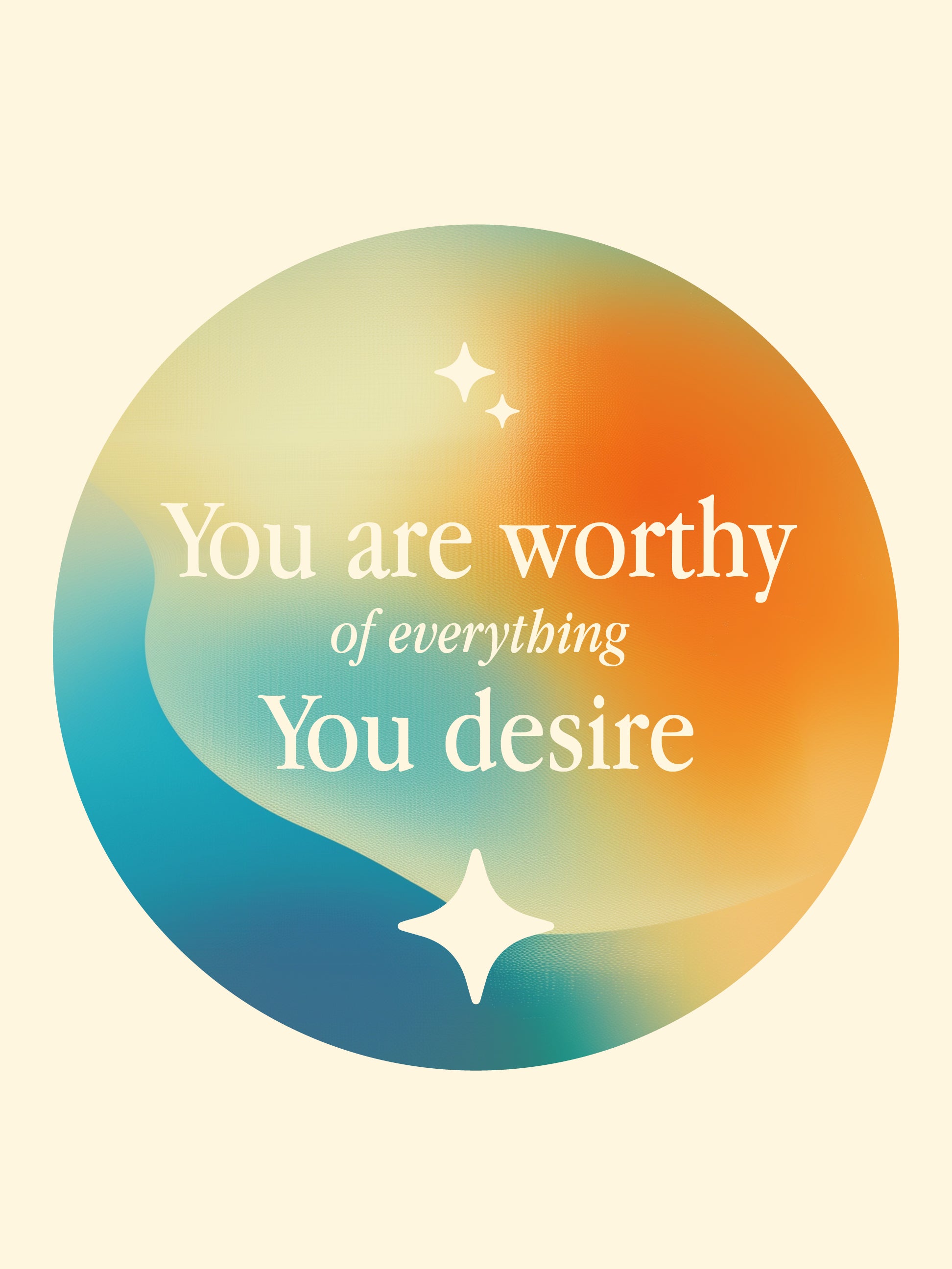 You Are Worthy Inspirational Poster – Gradient Affirmation Wall Art Print