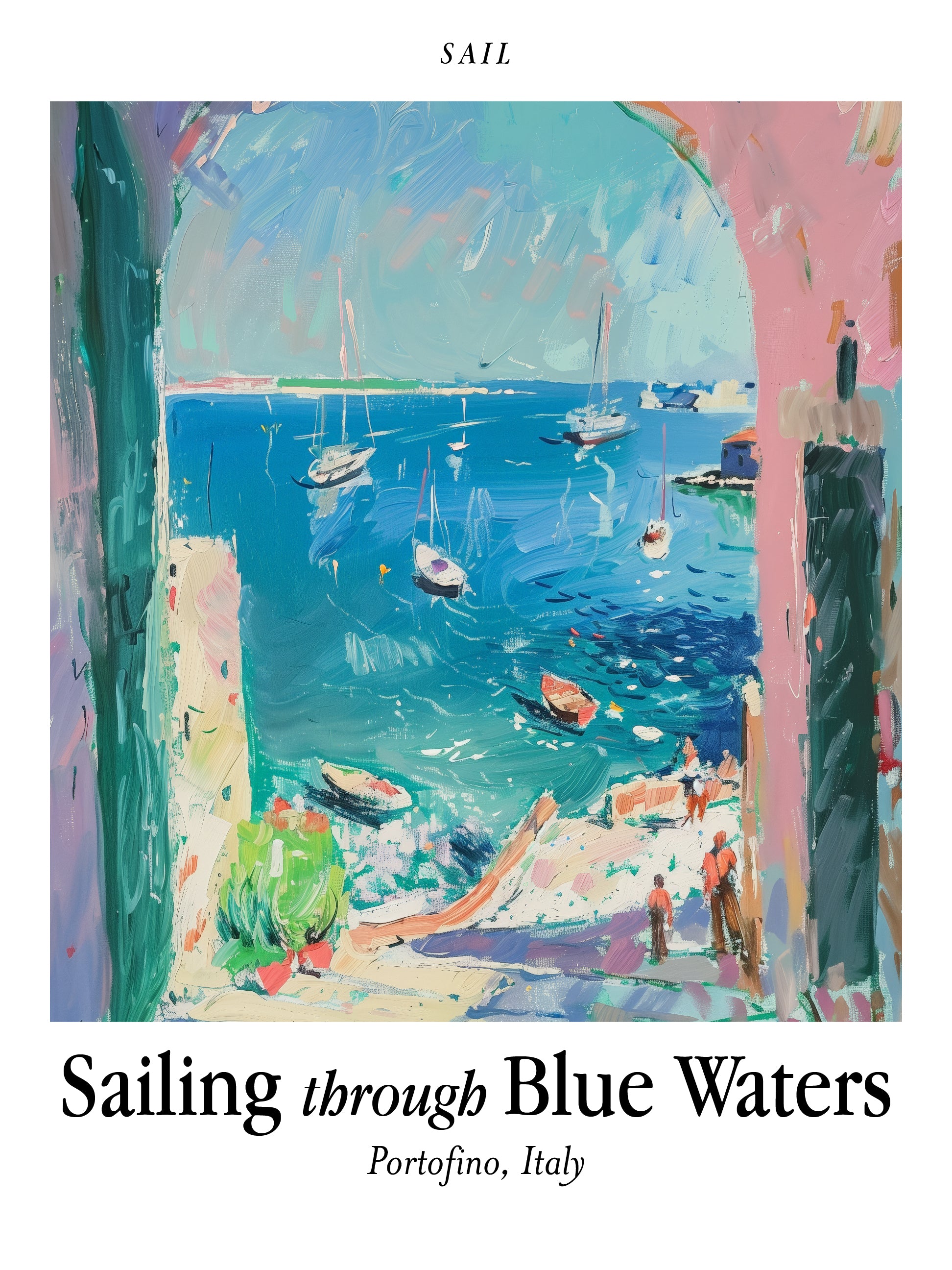 Sailing through Blue Waters Print