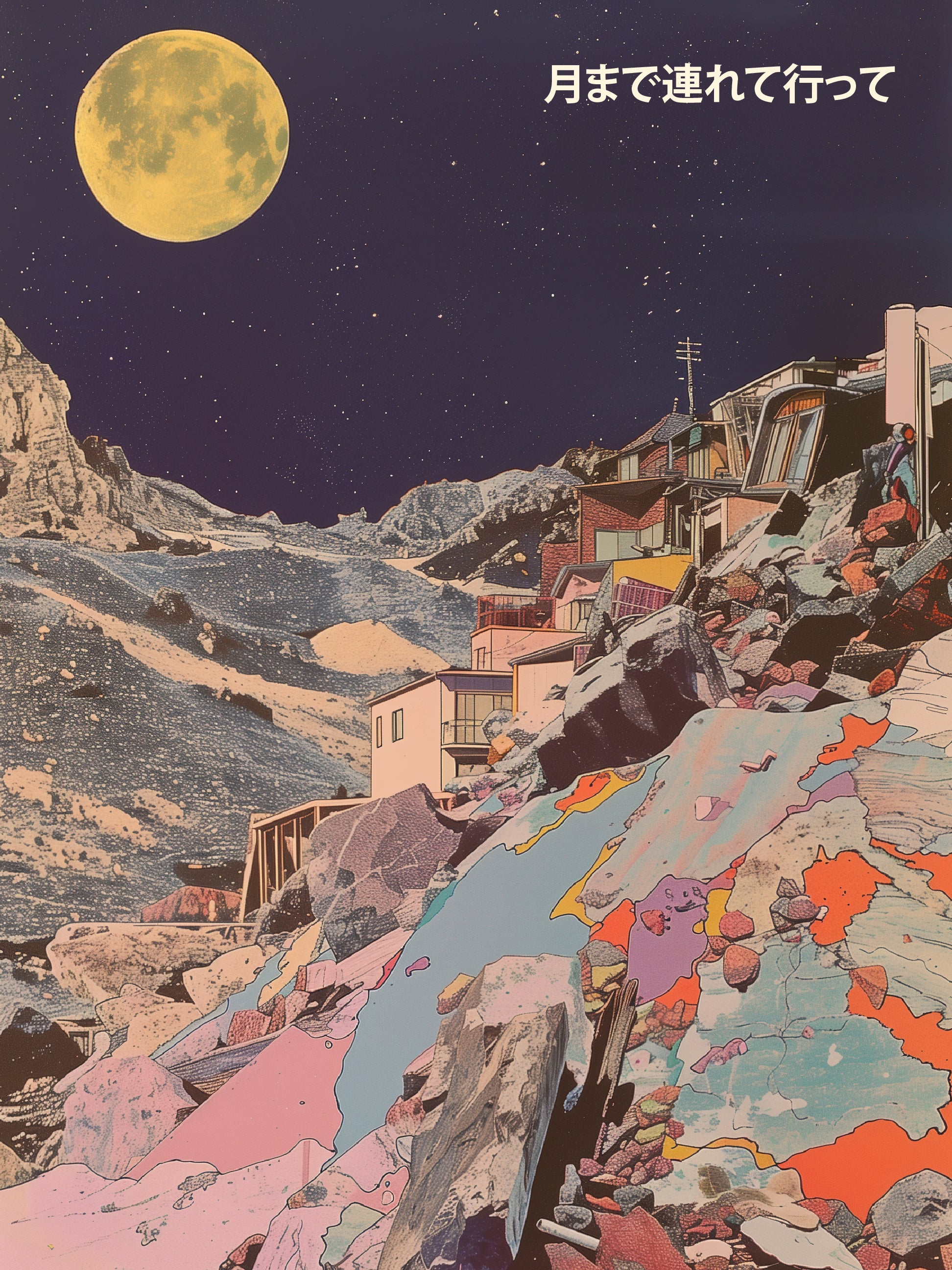 Moonlit Futuristic Landscape Print