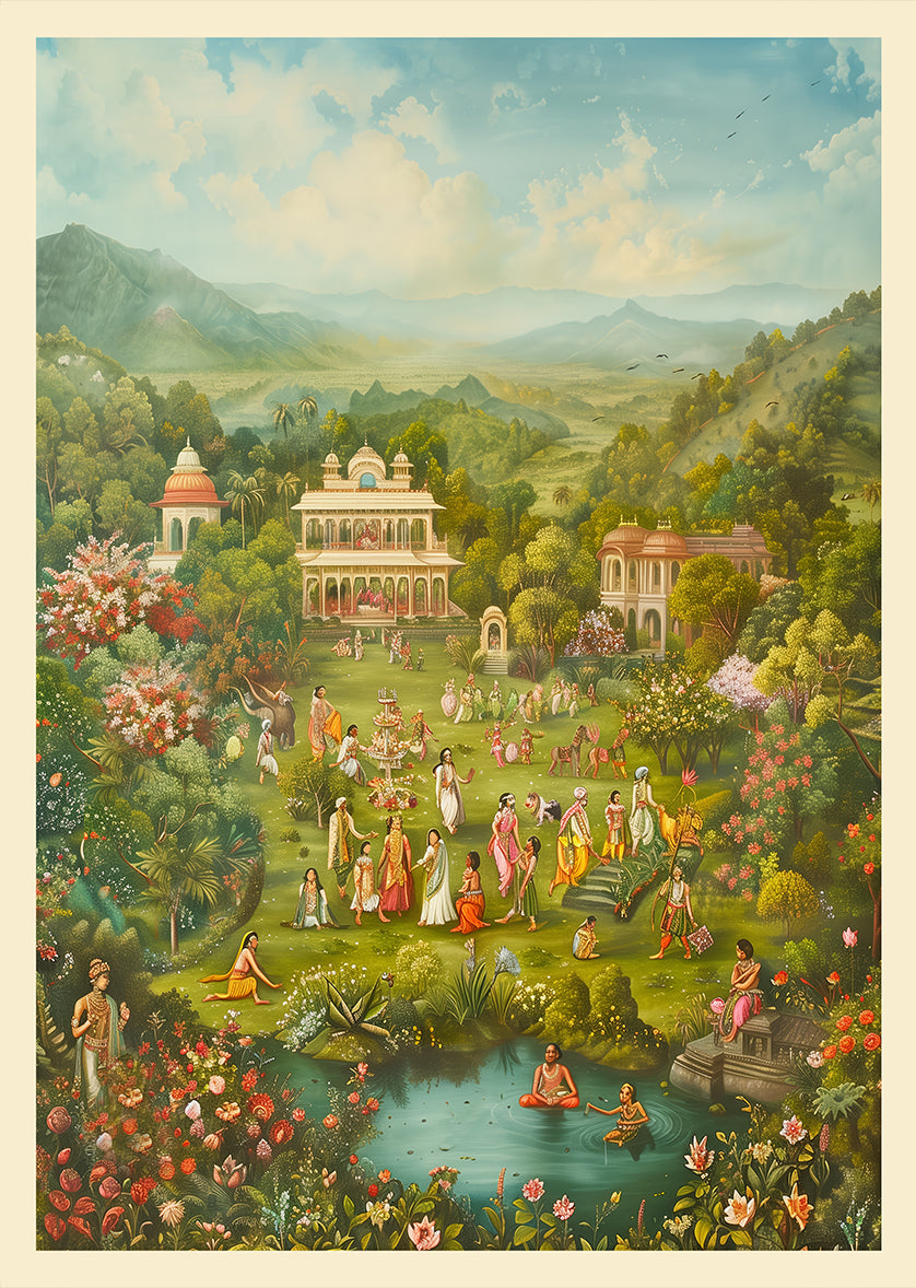 Cultural Garden Gathering Print