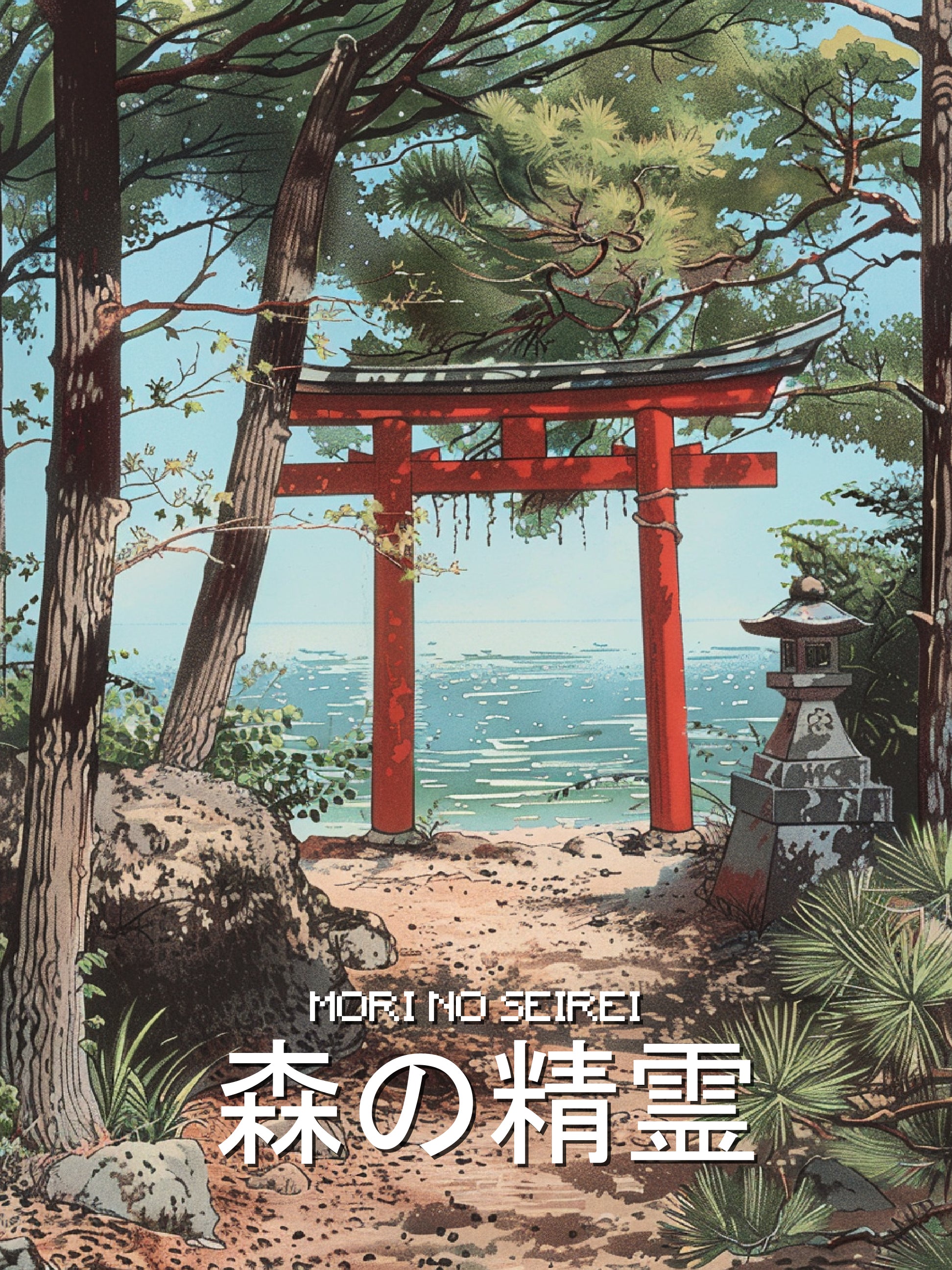 Torii Gate and Ocean View Art