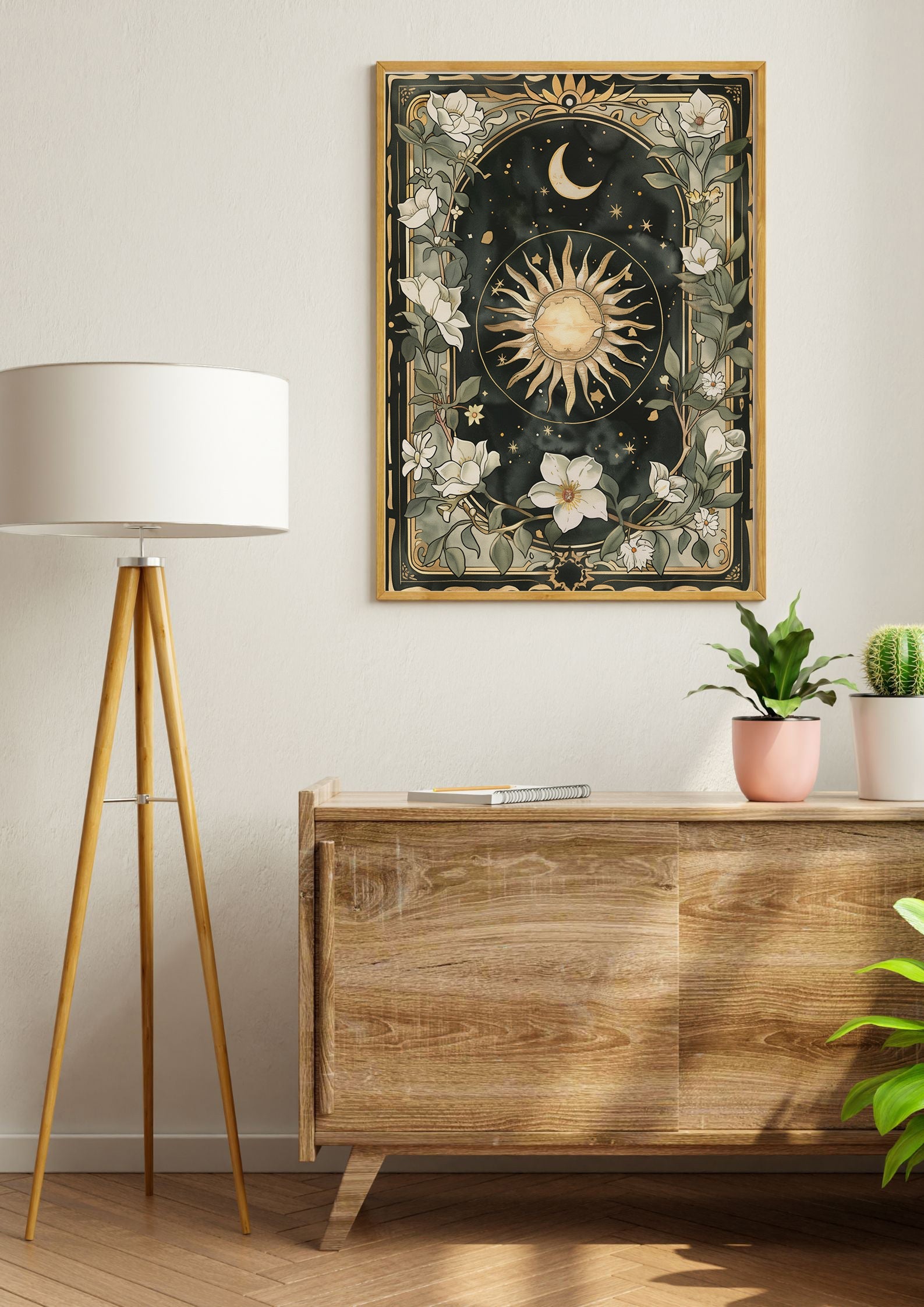 Celestial Floral Frame Print