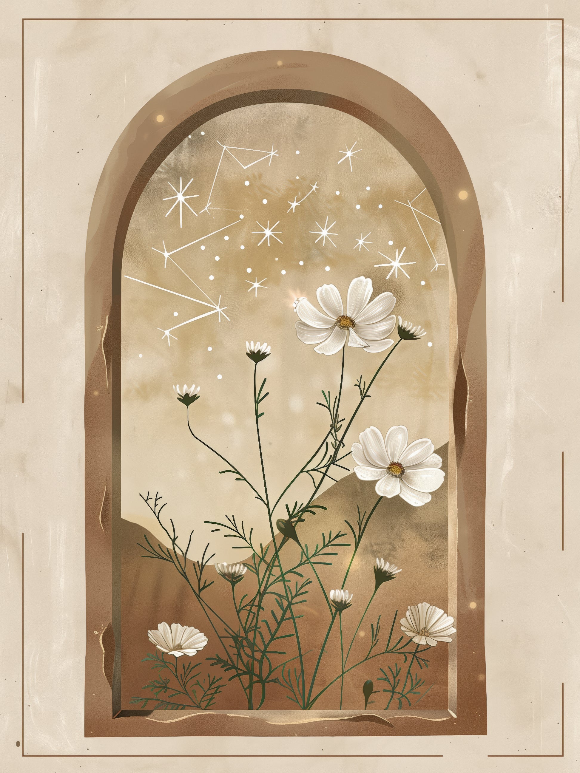 Celestial Bloom Window Print