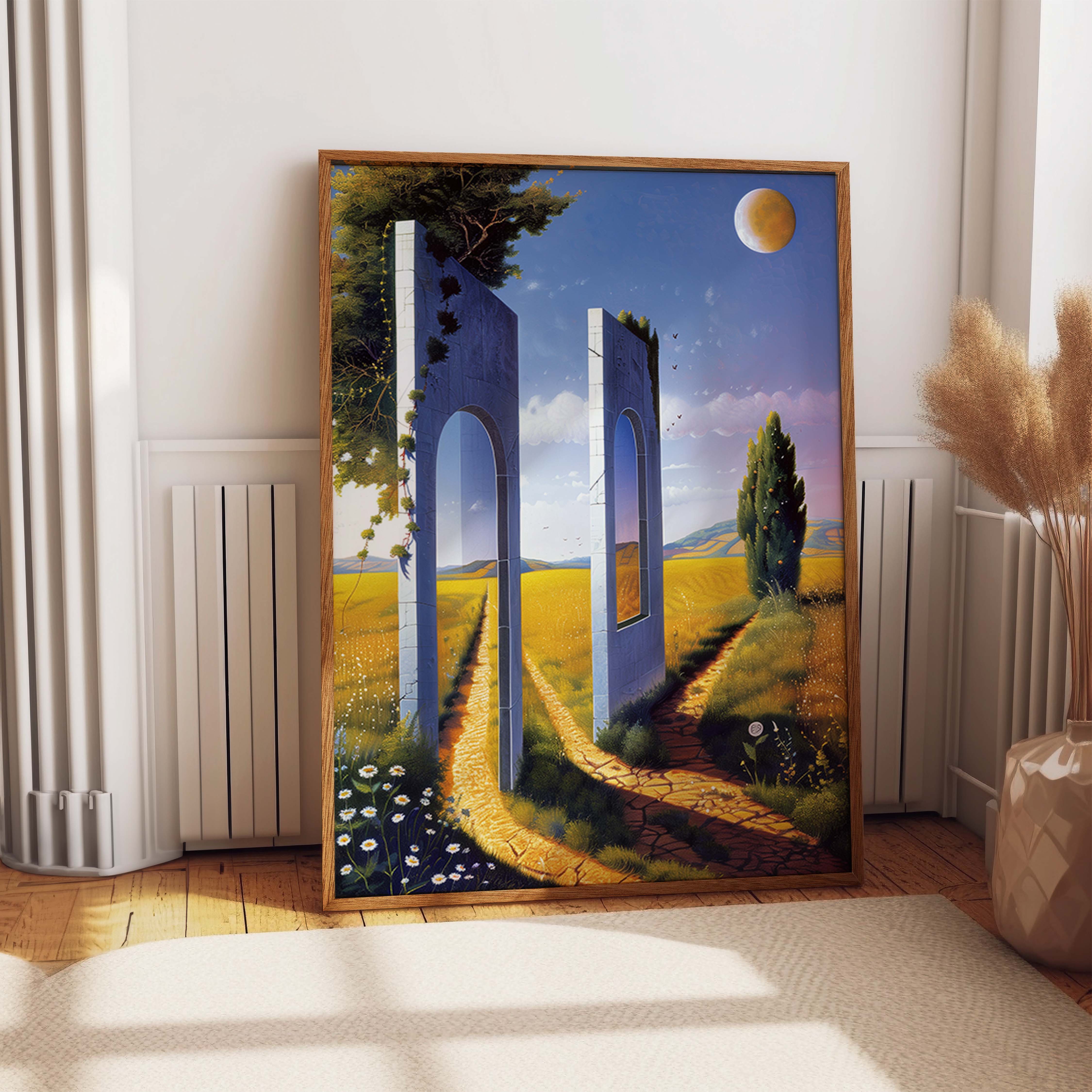 Archways Dreamlike Golden Field Art Print