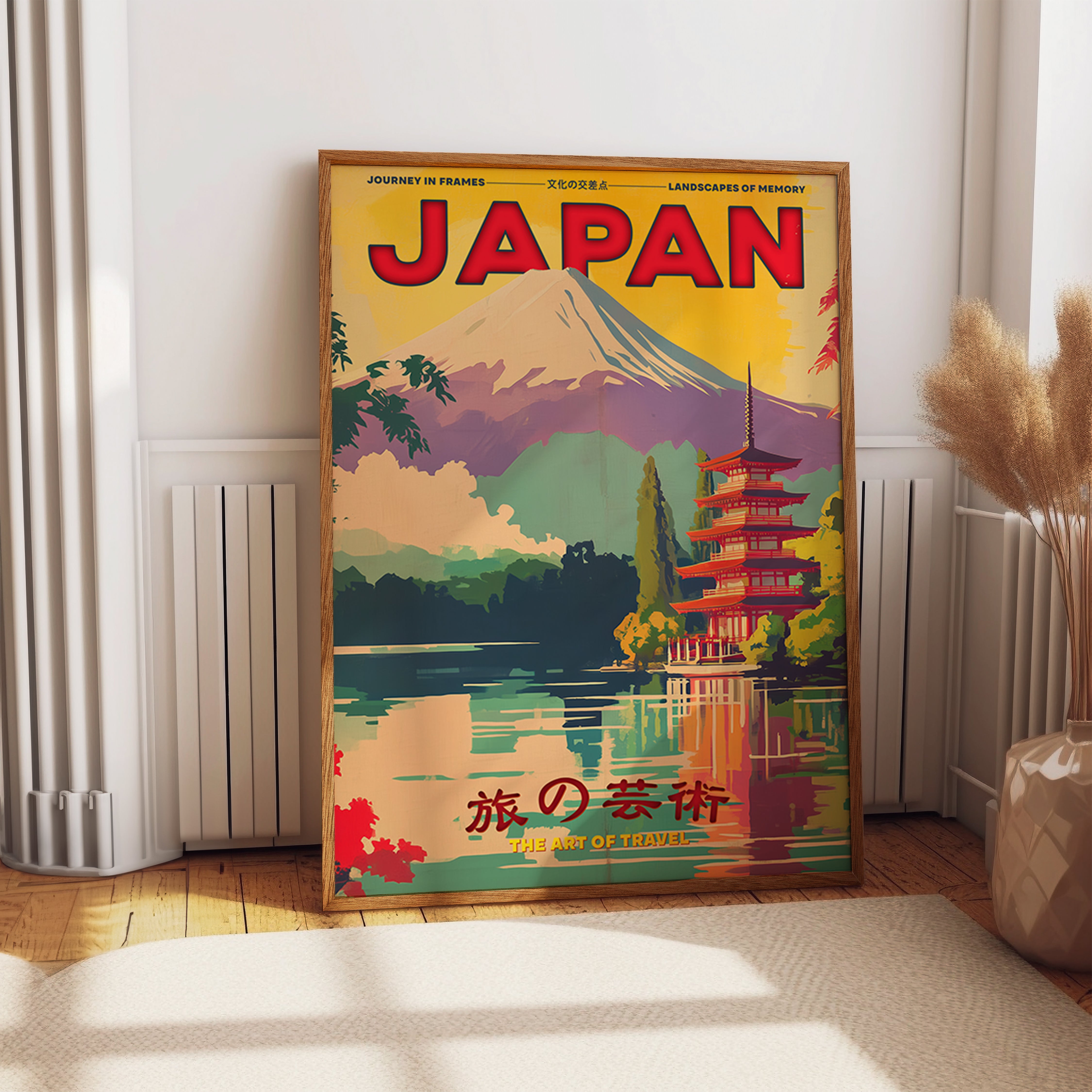 Japan Mount Fuji Pagoda Scenic Travel Poster Print