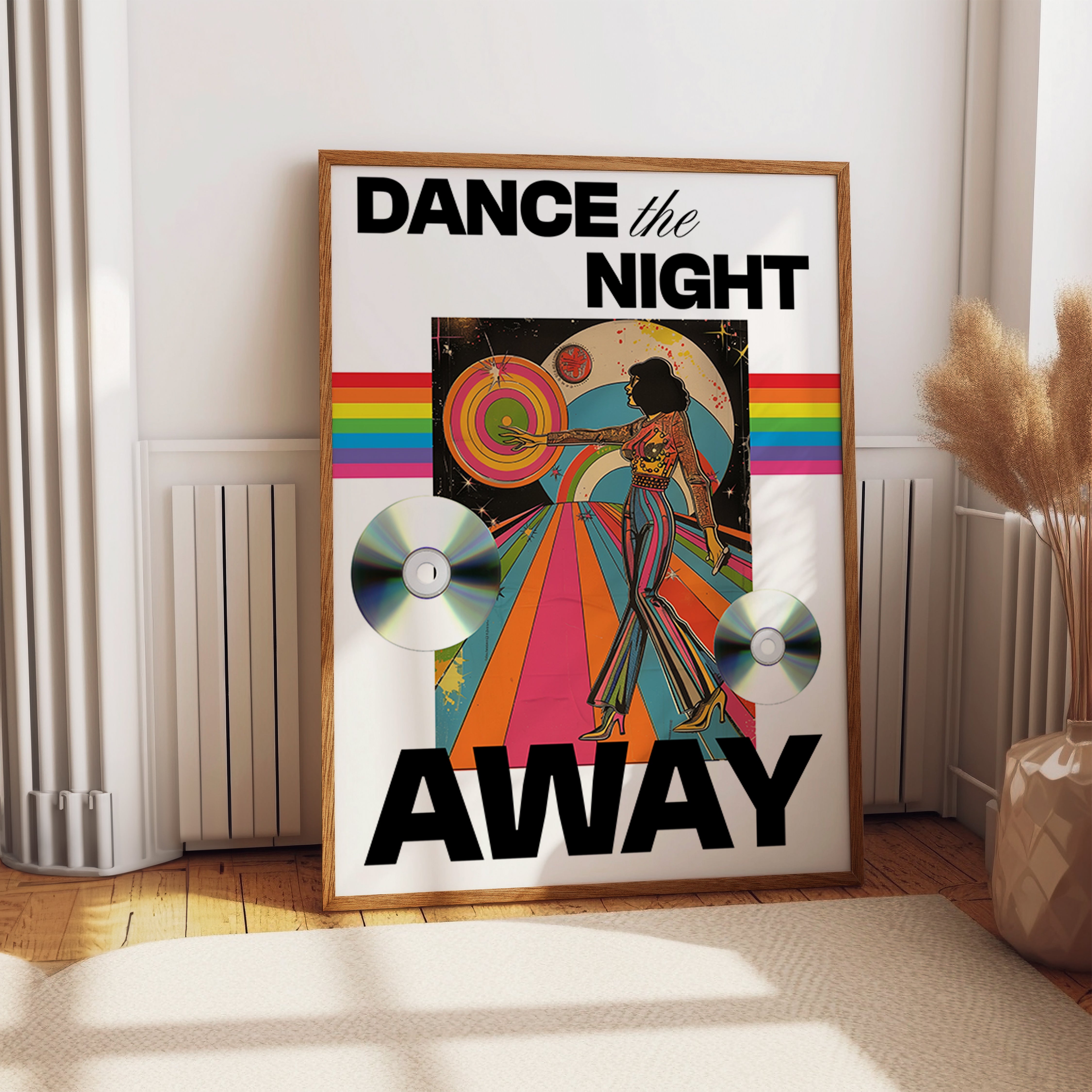 Dance the Night Away – Retro Disco Poster – 70s Style Art Print
