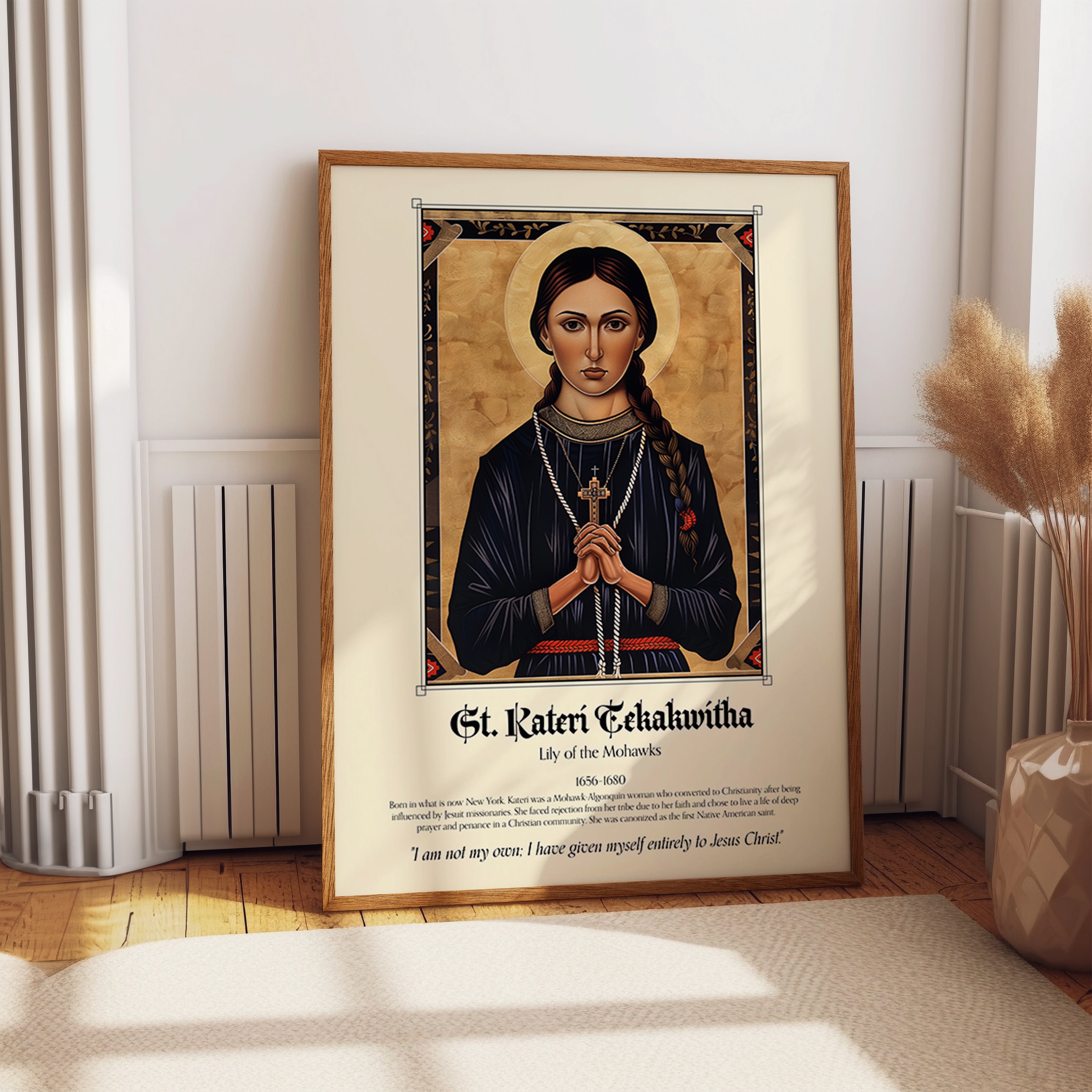 Saint Kateri Tekakwitha Poster - First Native American Catholic Saint Print