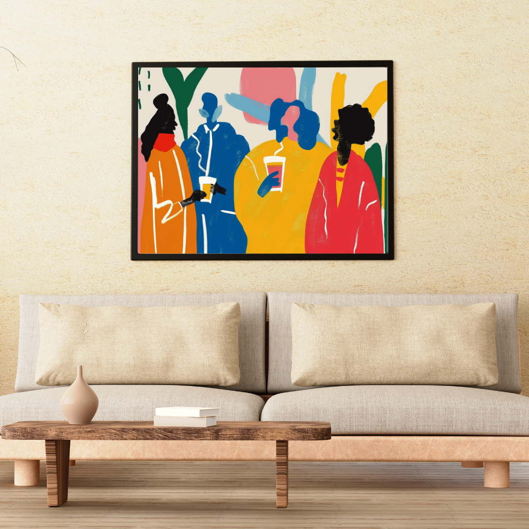 Abstract Coffee Conversation Print