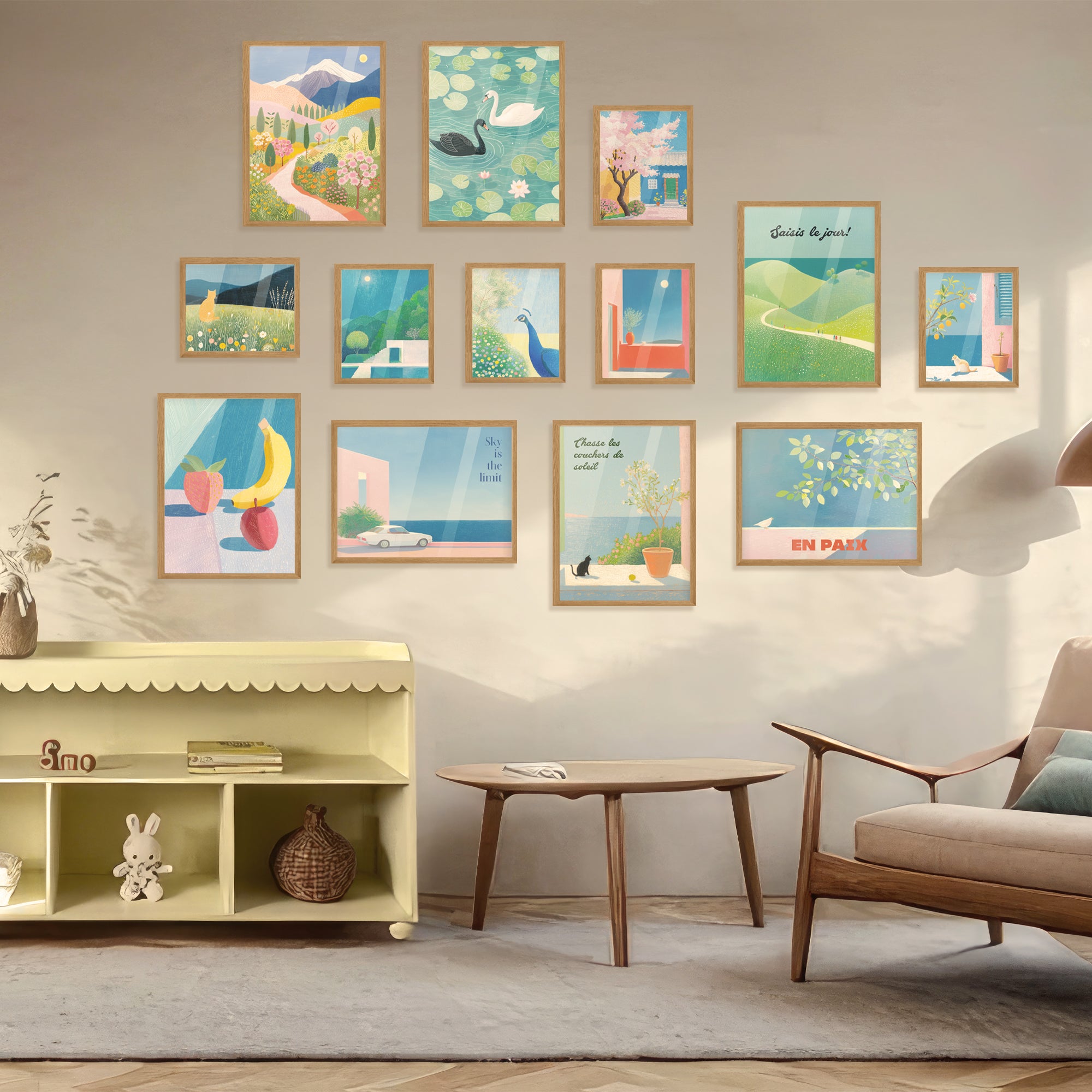 Pastel Serene Gallery Wall