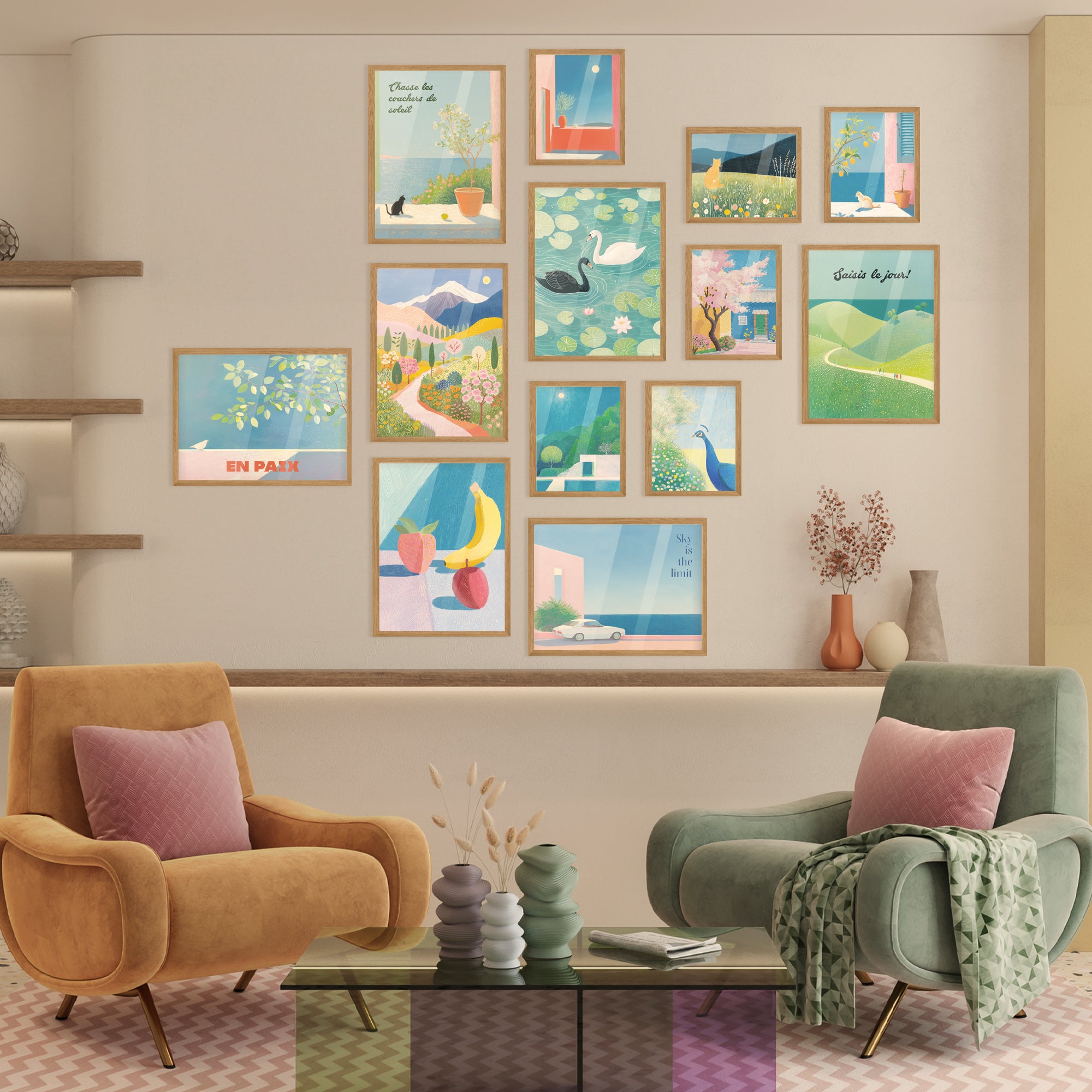 Pastel Serene Gallery Wall