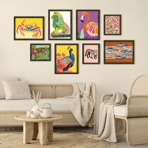 Wildlife Gallery Wall Art Set of 8