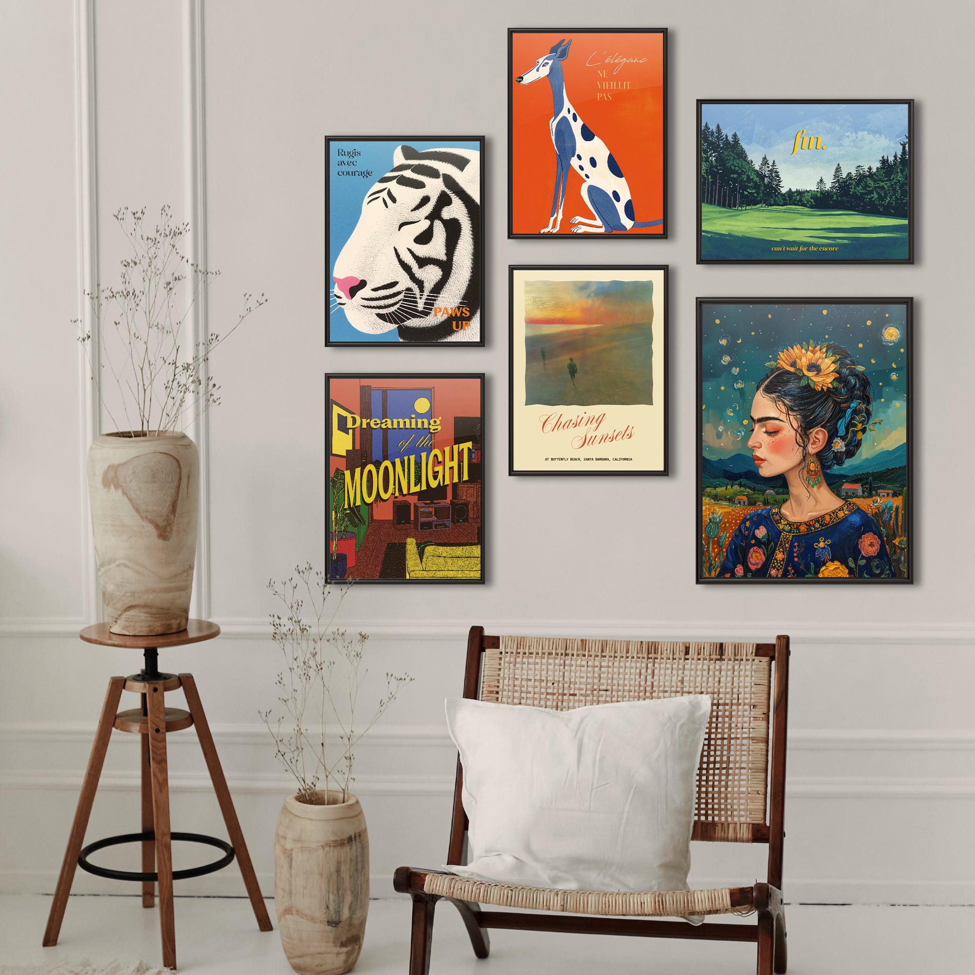 Vibrant Maximalist Gallery Wall