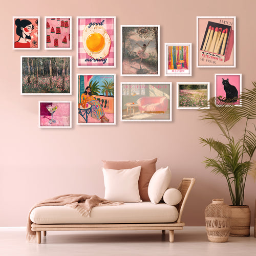 Bright & Bold Pink Feminine Gallery Wall