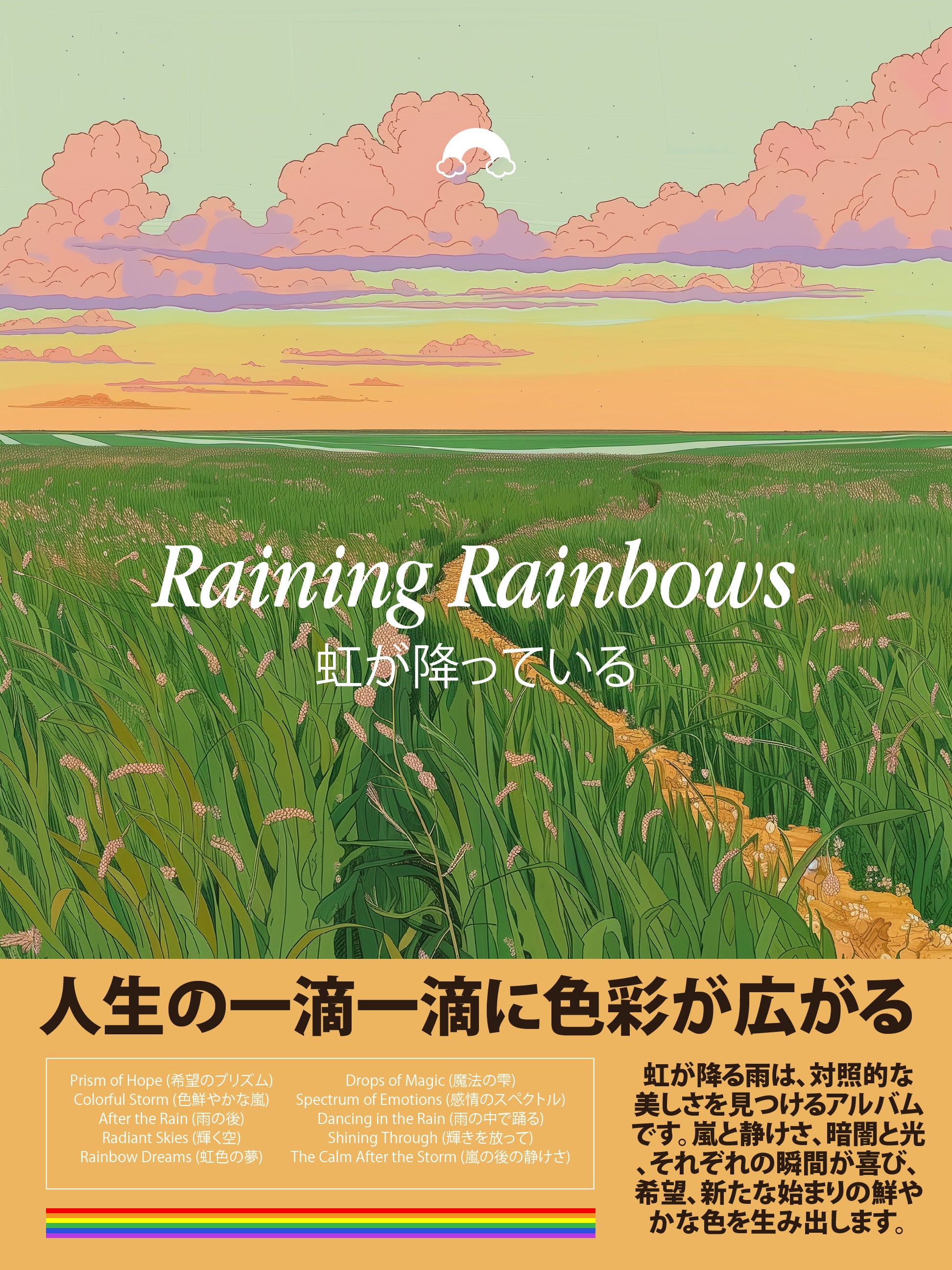 Raining Rainbows – Serene Landscape Wall Art – Pastel Storm & Sky Print