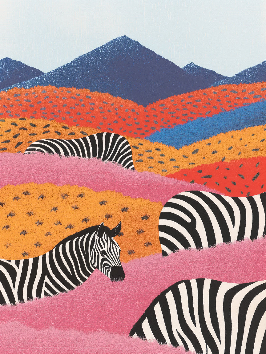 Zebra in Hills Print