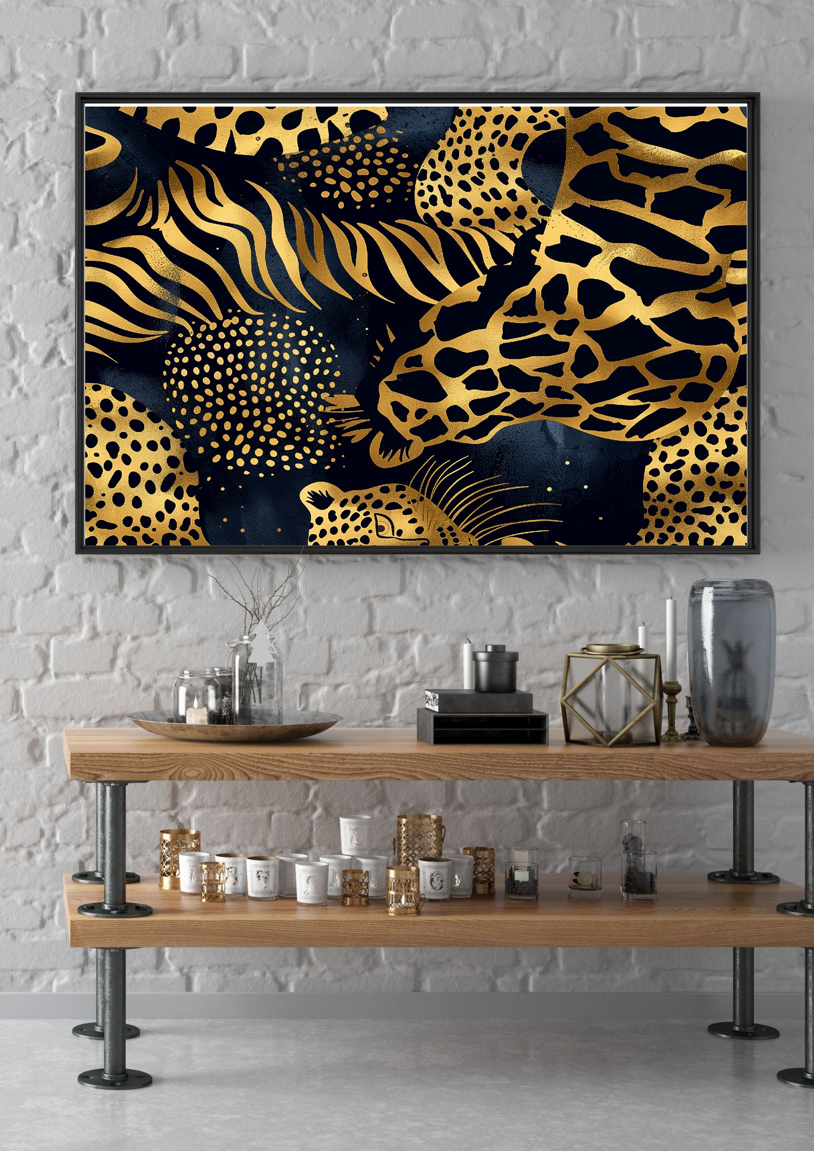 Golden Jaguar Leopard Print