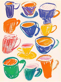 Colorful Coffee Cups Print