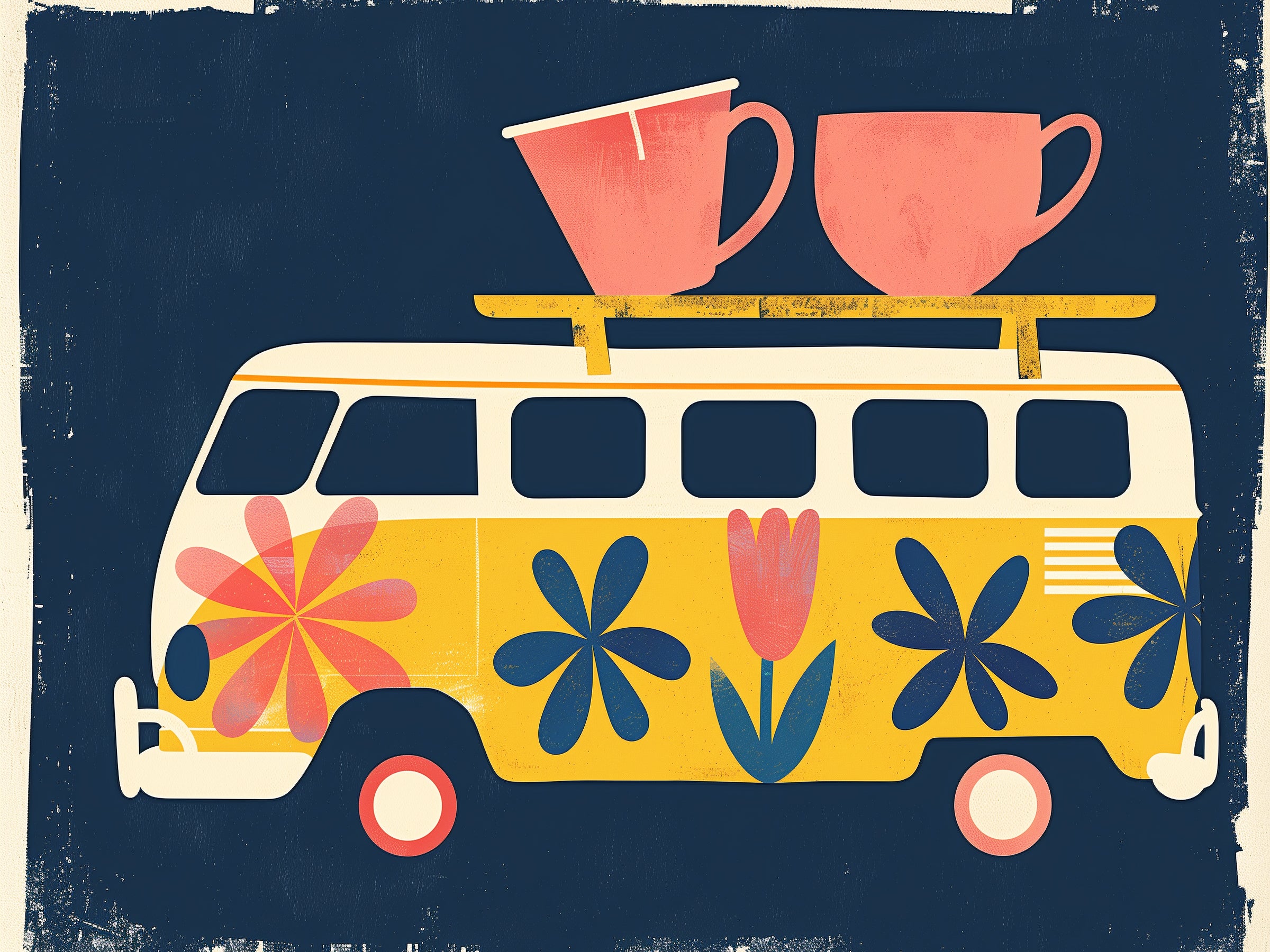 Retro Coffee Van Print