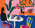 Vibrant Café Scene Print