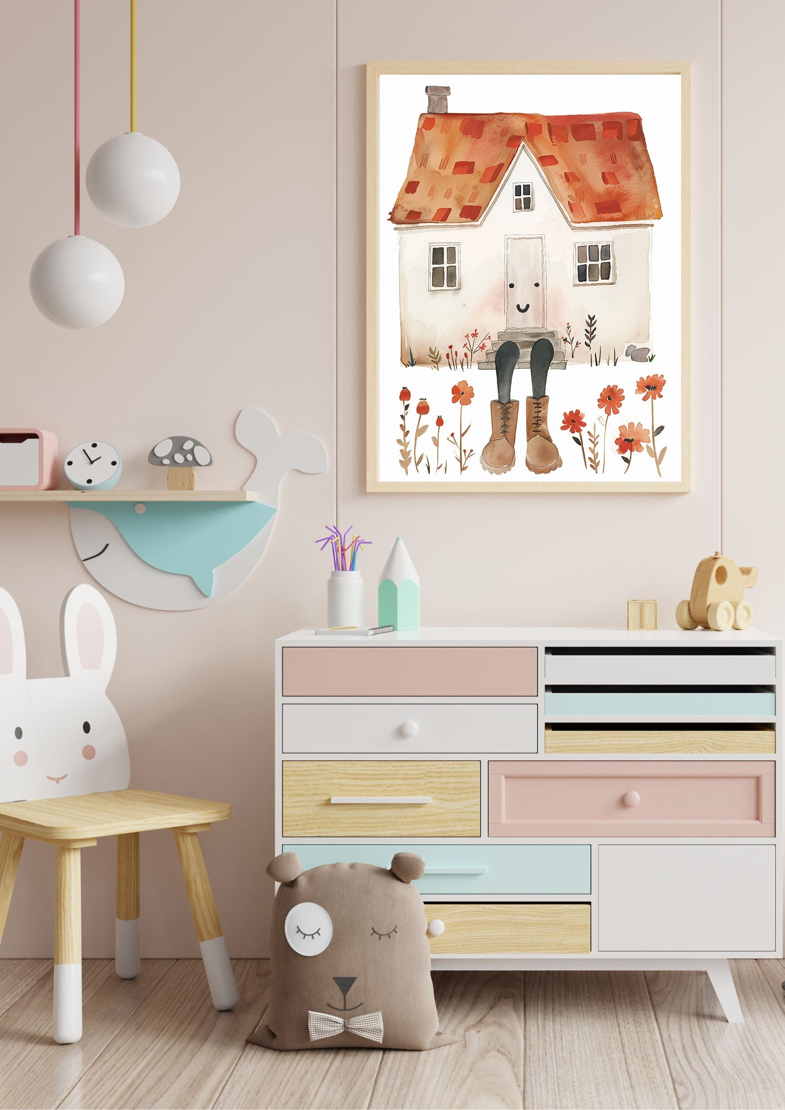 Whimsical House Print