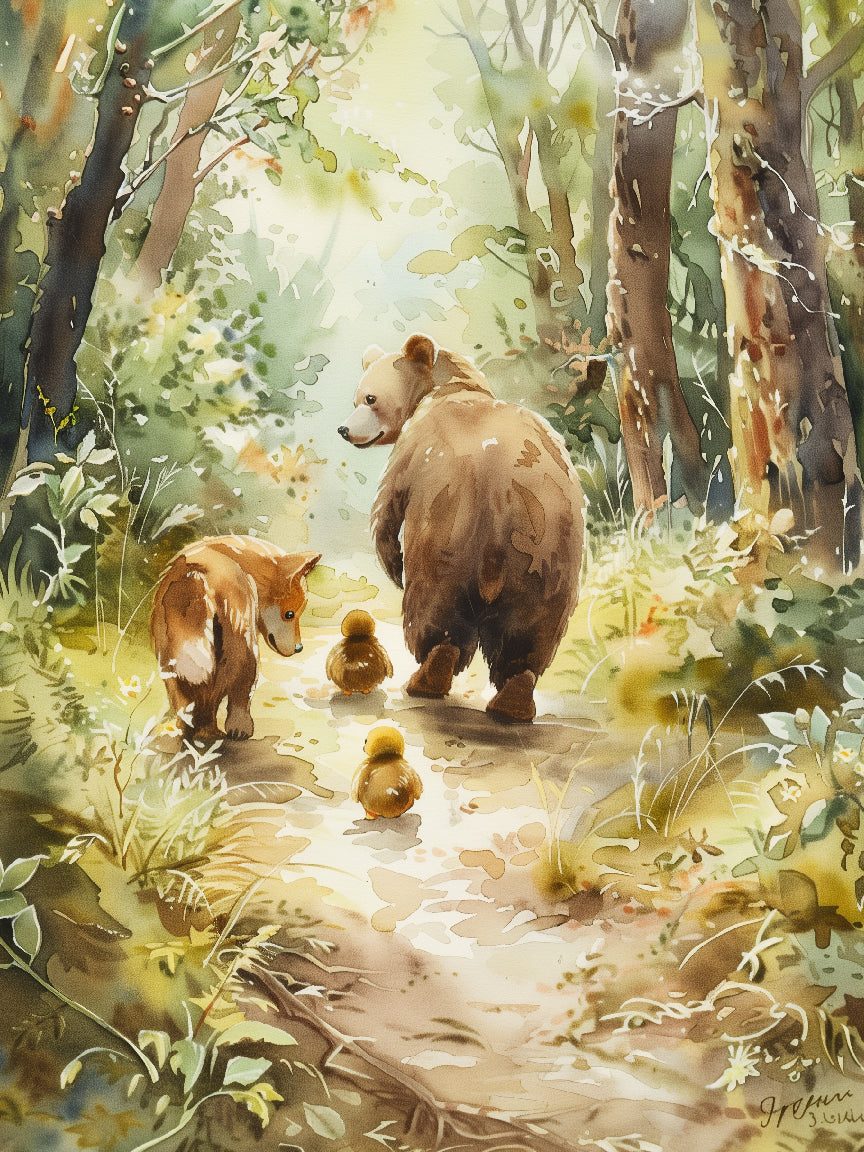 Woodland Bears Print