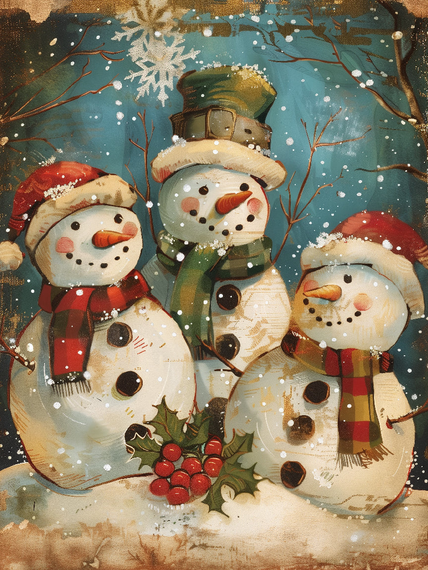 Playful Snowman Print