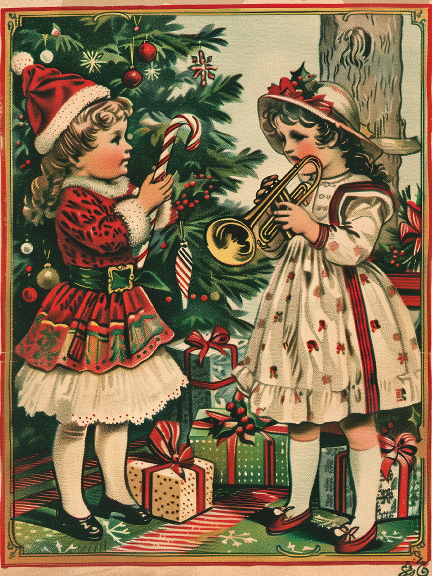 Children in Holiday Music Print