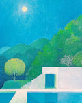 Moonlight Villa and Pool Print